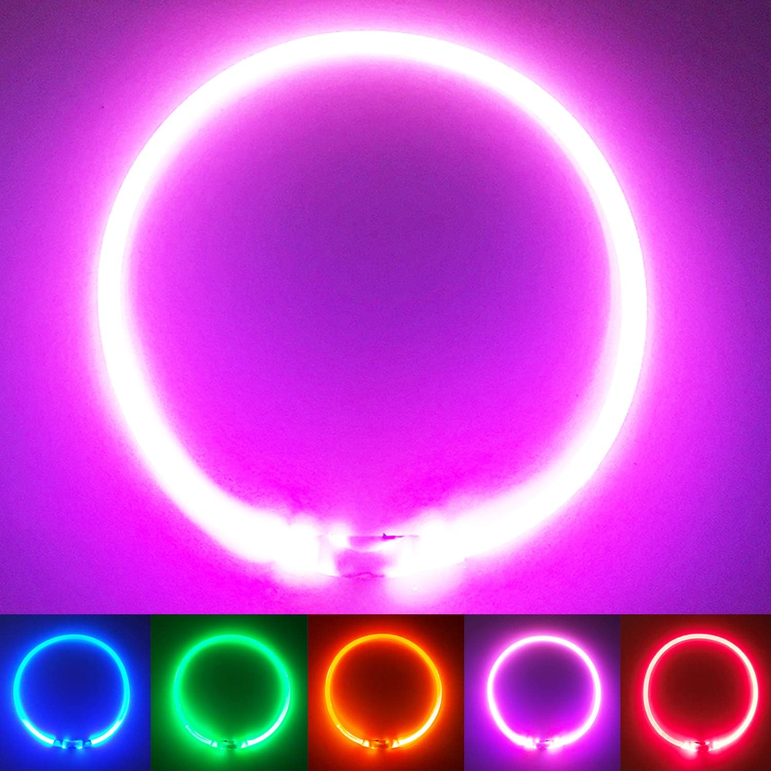 PetSol LED Dog Collar, Special Flashing Light Safety Collar for Dogs & Cats, USB...