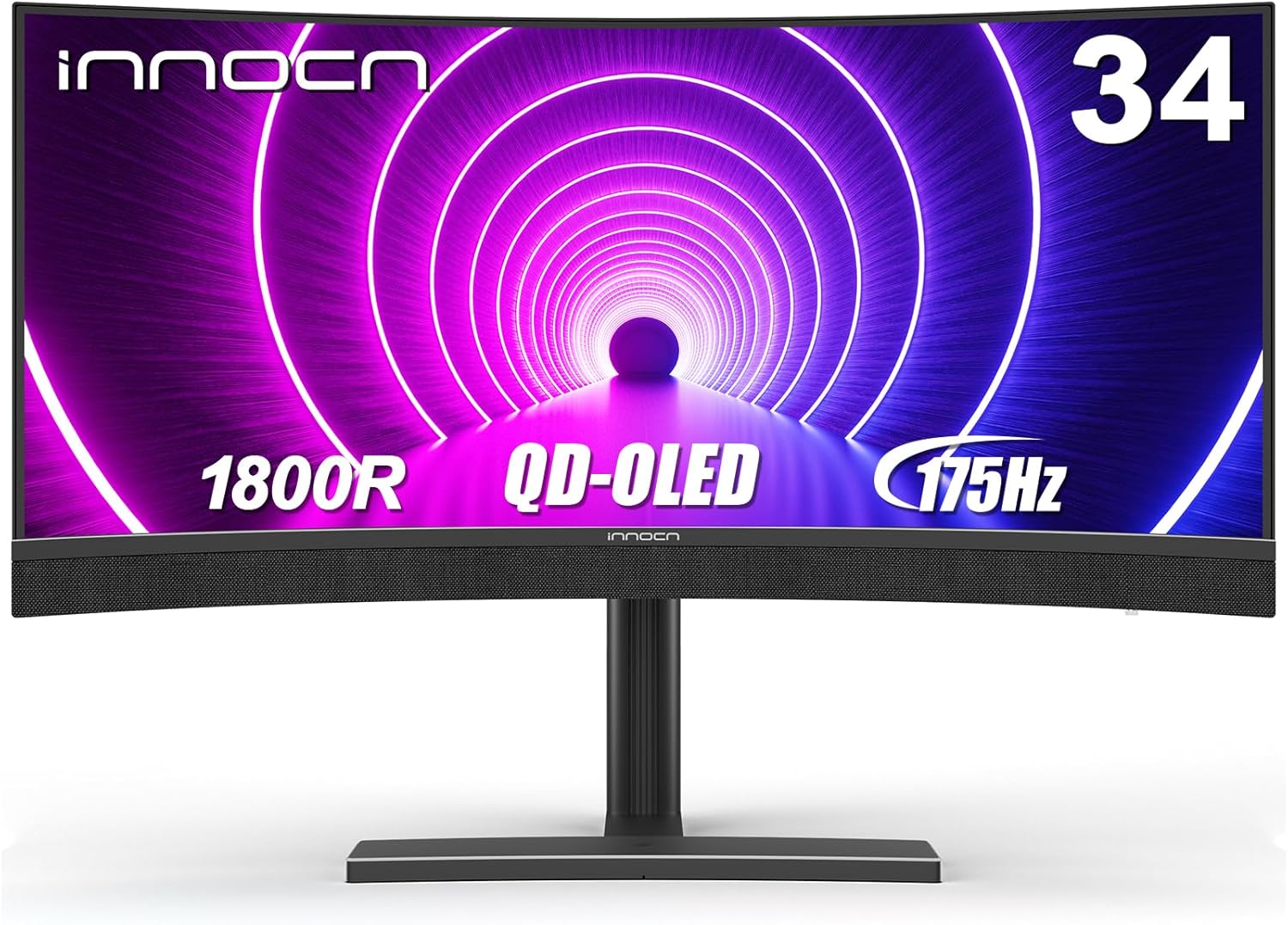 INNOCN 34Q1R 34" OLED Gaming Ultrawide Monitor Curved WQHD 3440 x 1440p 175Hz Co...