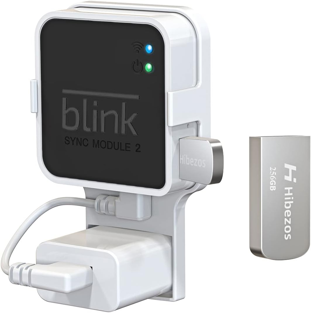 256GB USB Flash Drive and Outlet Mount for Blink Sync Module 2, Save Space and E...