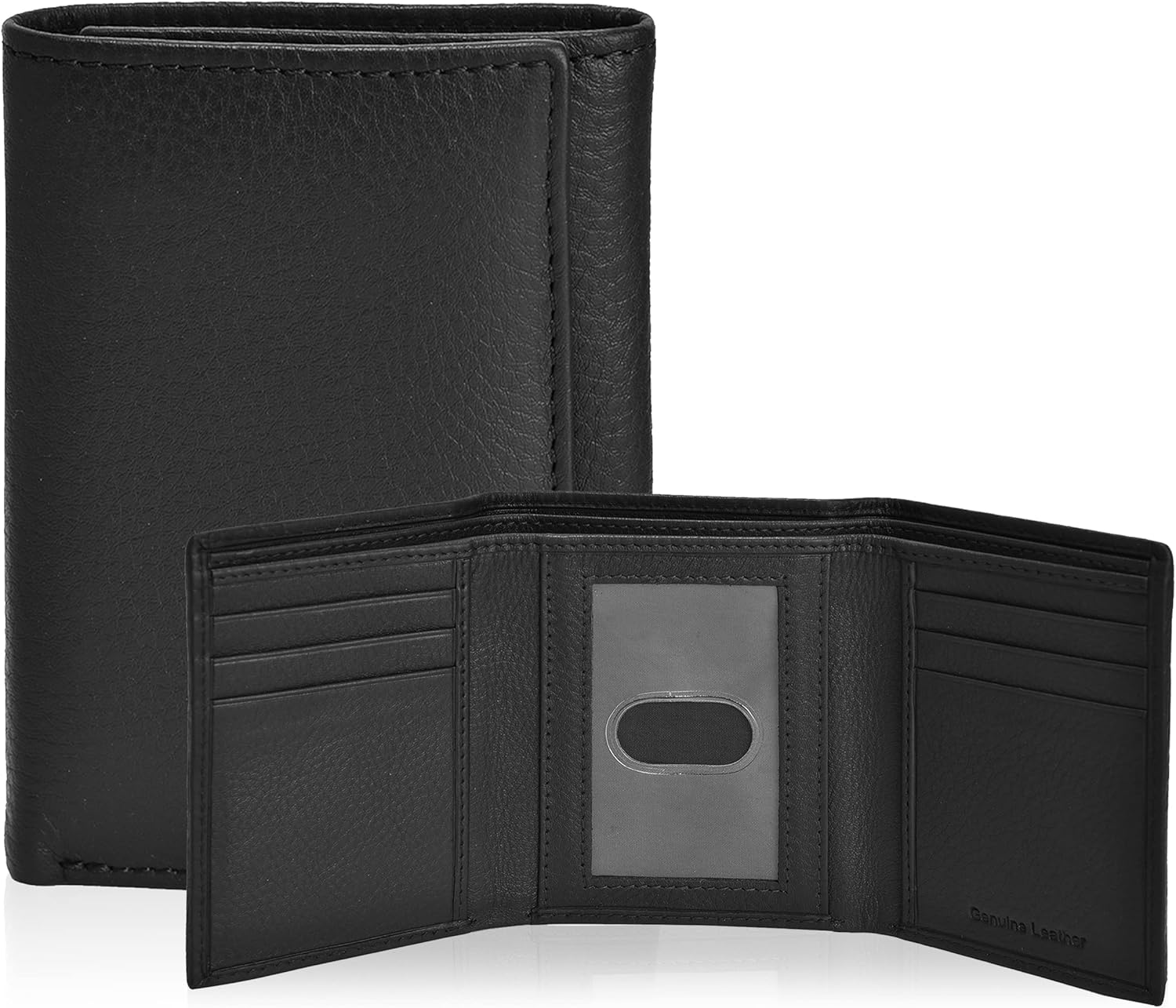 Real Leather Trifold Wallet for Men - RFID Wallets Slim 9 Credit Card Holder 2 I...