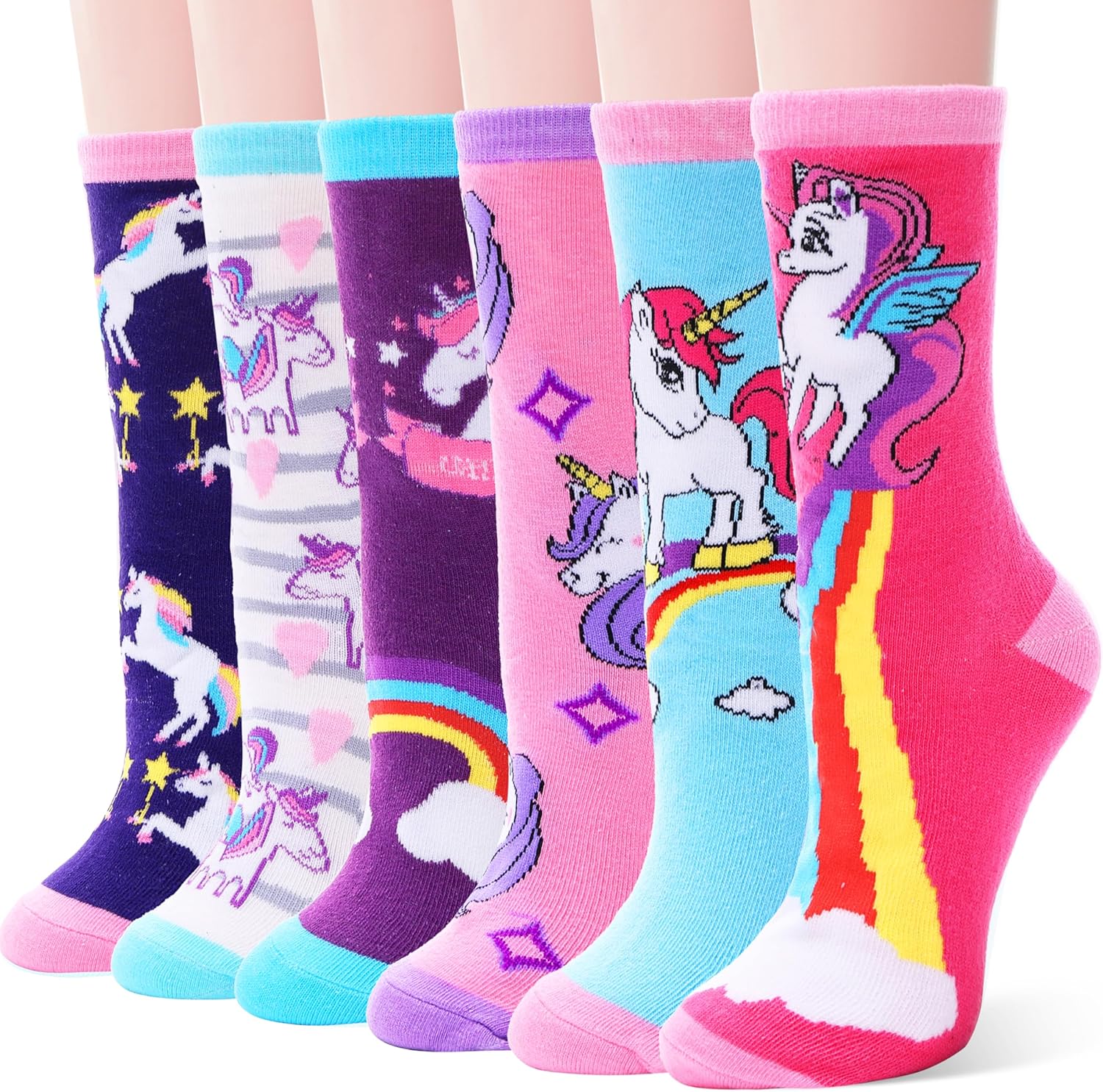 EBMORE Kids Girls Socks, Special Cotton Crew Socks for Girls, Cute Animal Patter...