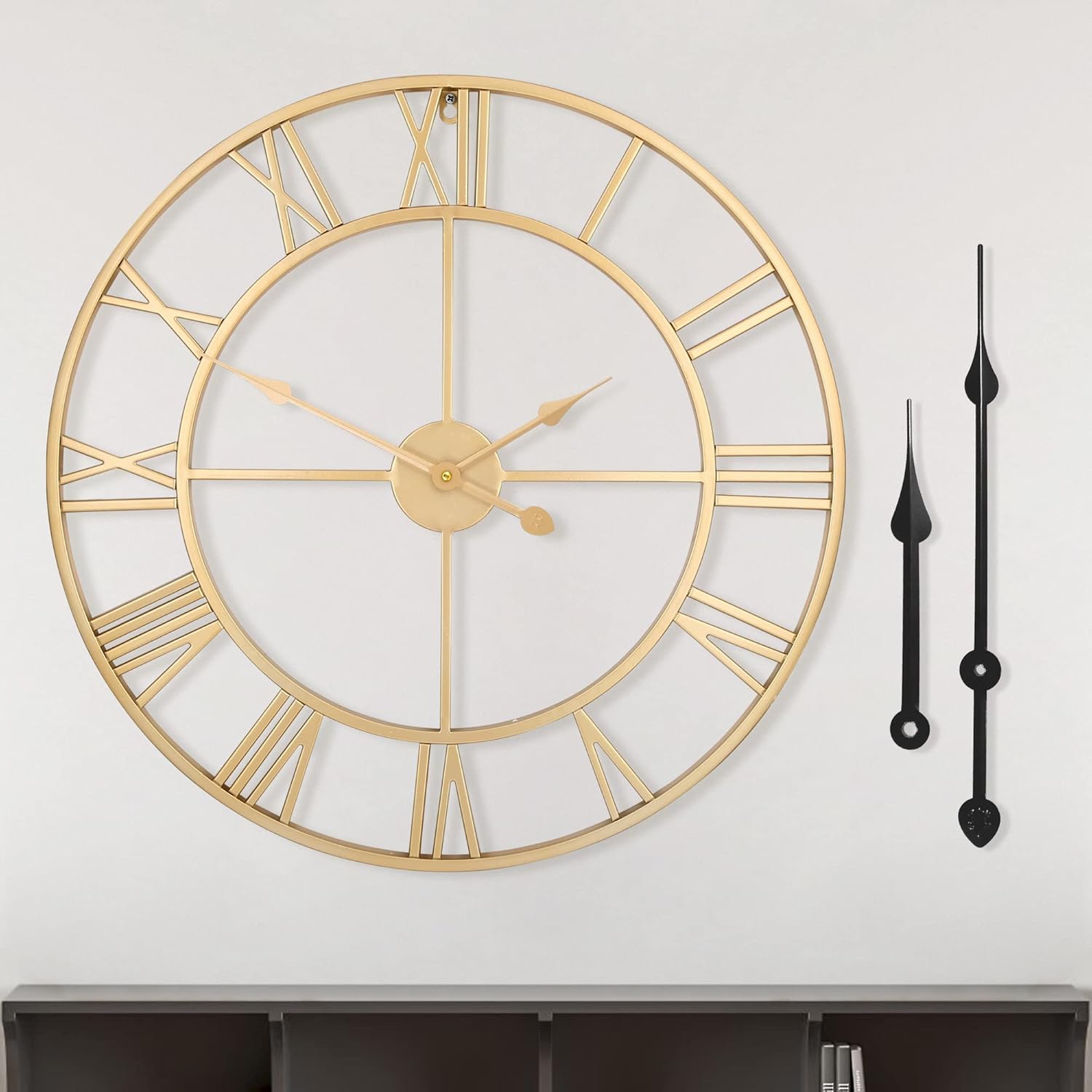 Modern Metal Wall Clocks, Special Rustic Round Nearly Silent Little Ticking Batt...