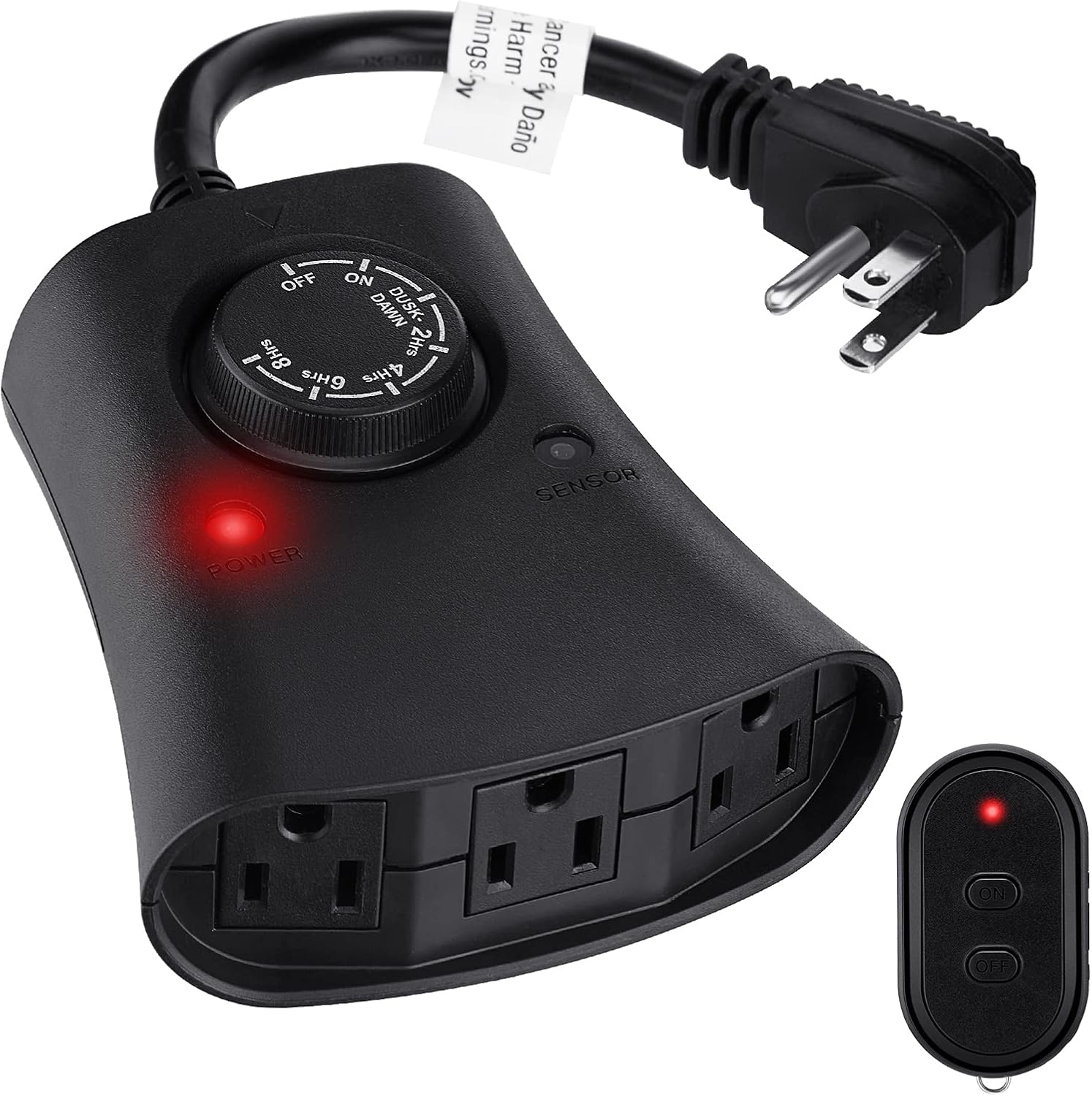 Lights Plug Timer, Versatile Lights Plug Timer Outdoor for Dusk to Dawn, High-Qu...
