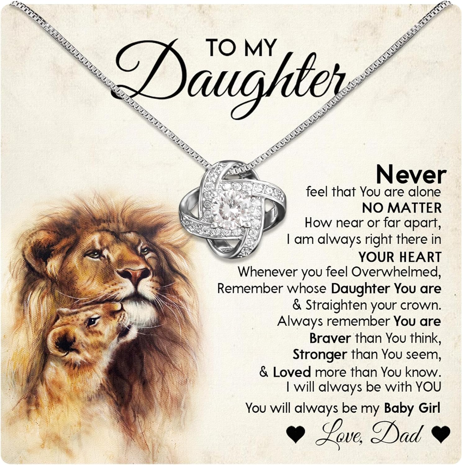 Necklace from Dad, Heartfelt Pendant Necklace, Special Jewelry Gift for Daughter...