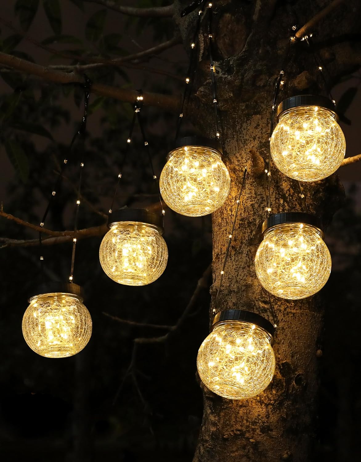 Solar Lantern Solar Lights Outdoor Waterproof 6-Pack, Solar Powered Hanging Ligh...