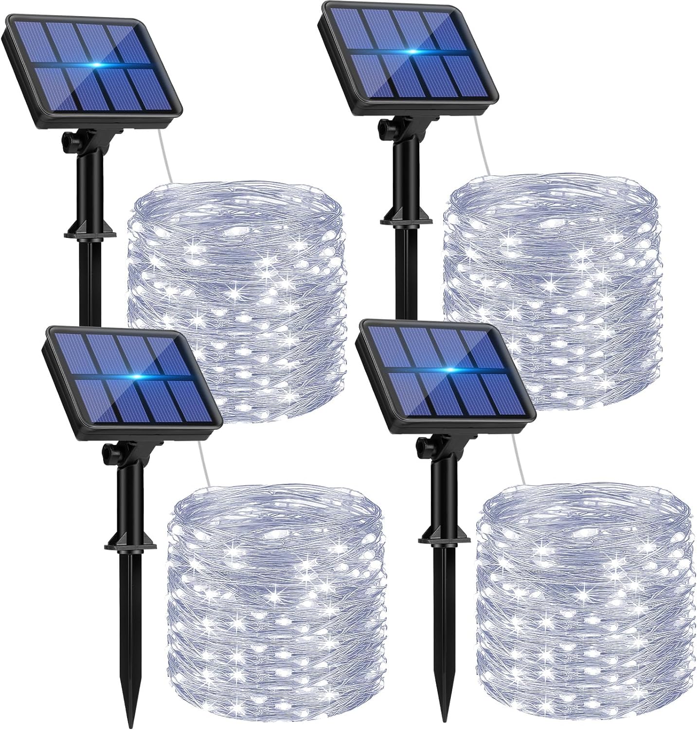 4 Pack Solar String Lights Outdoor - 320LED 132FT Solar Fairy Lights Outside Wat...