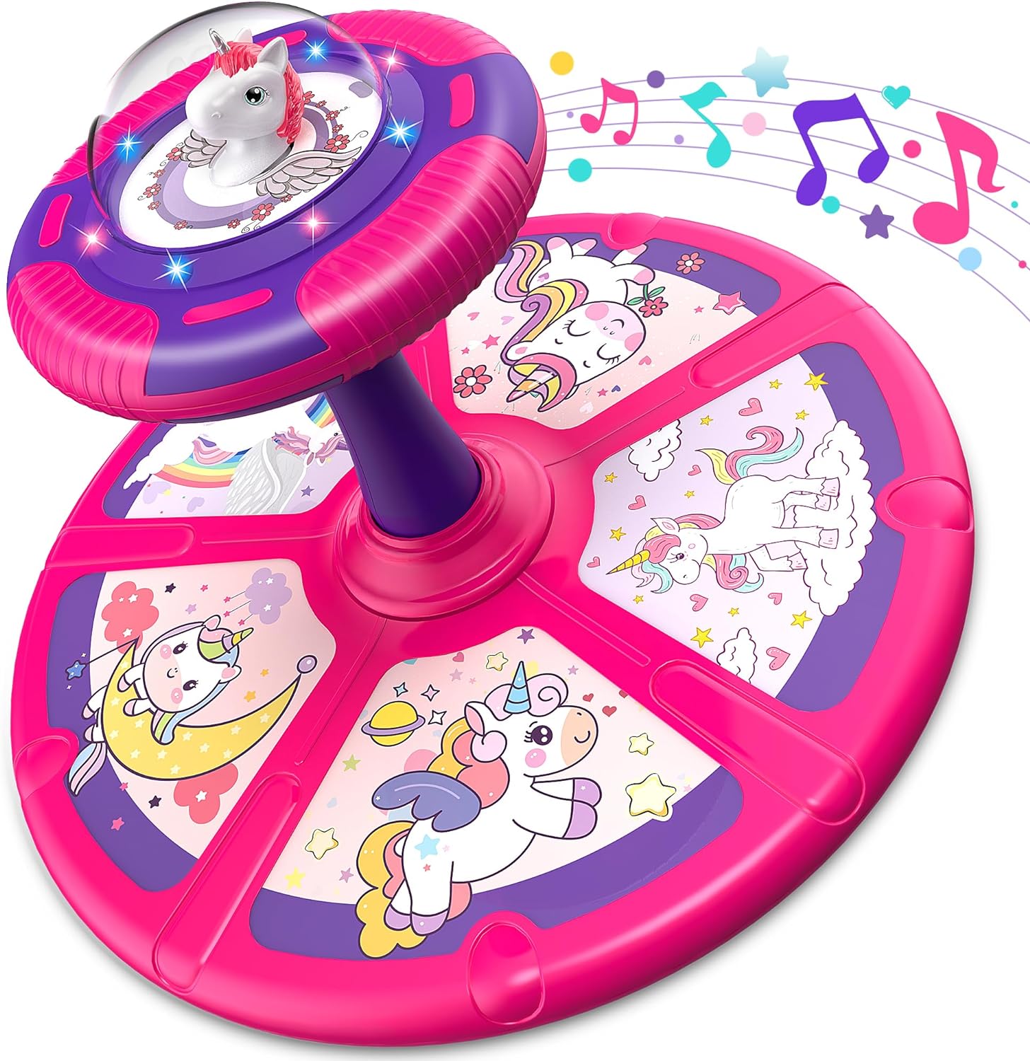 Unicorn Sit and Spin Toy, Birthday Gift for Girls Age 1 2 3 4 Years Old, Toddler...