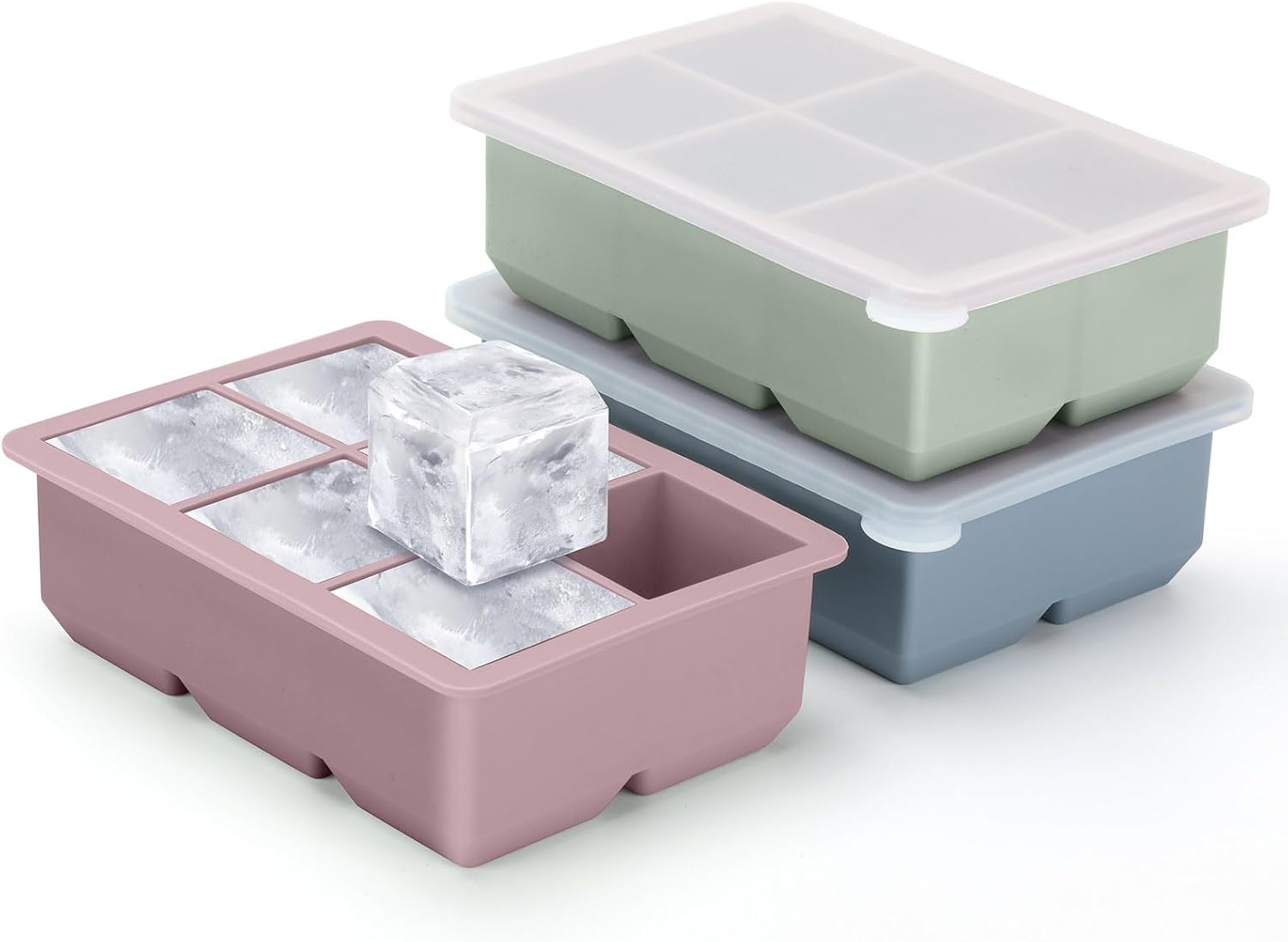 Silicone Ice Cube Trays 3 Pack - Large Size Silico...