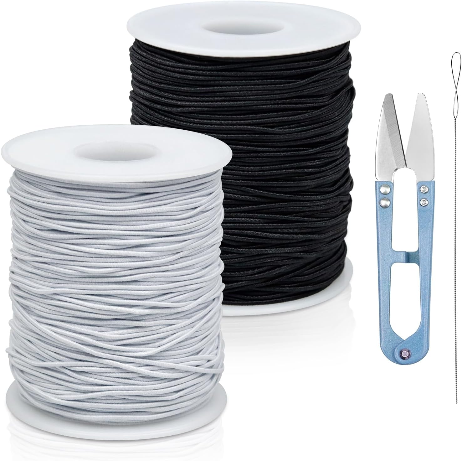 2 Rolls Elastic Bracelet String Total 330 Feet,1.0mm,1.2mm,1.5mm Elastic Cord fo...