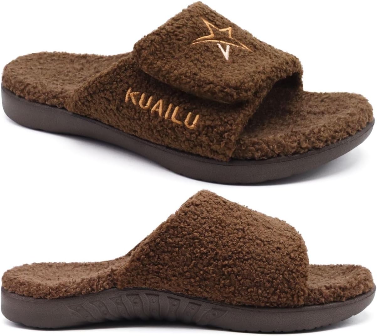 KuaiLu Mens Slides, High-Quality Sport Sandals with Plantar Fasciitis Arch Suppo...