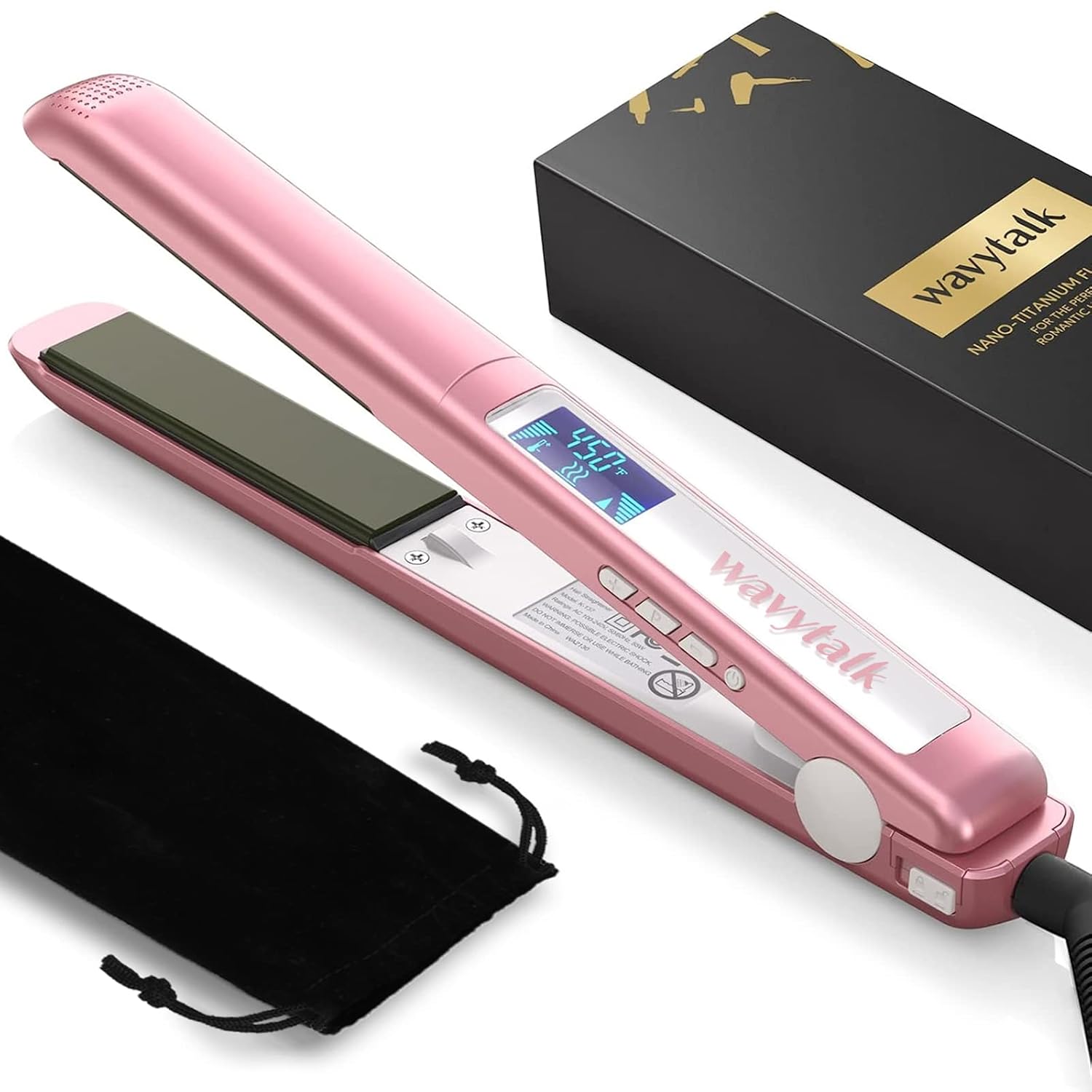 Wavytalk Salon Flat Iron Hair Straightener, Negative Ion Function with Titanium...