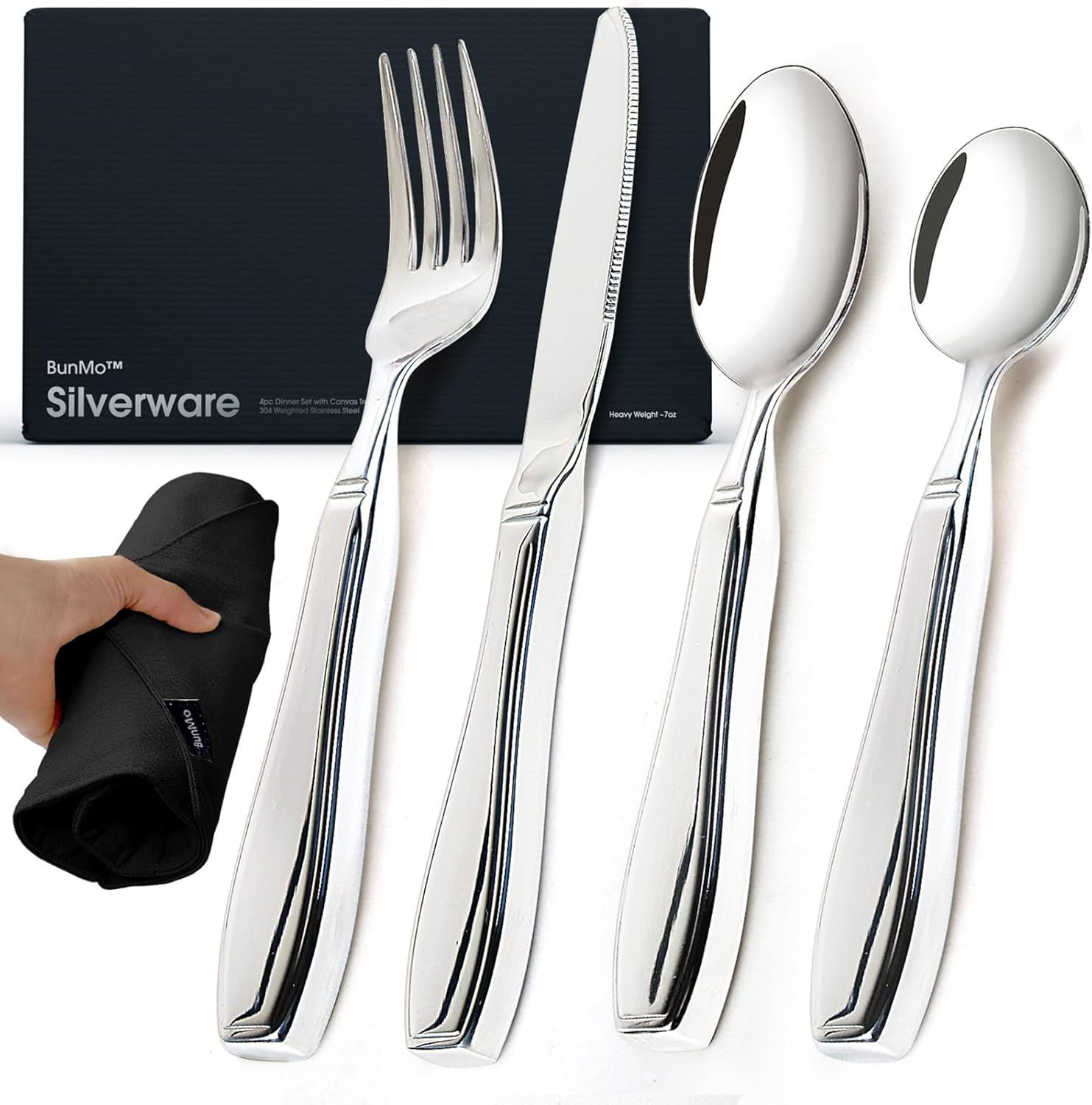 BUNMO Utensils for Elderly, Arthritis, Weak Hand Grip & Handicapped - for Tremor...