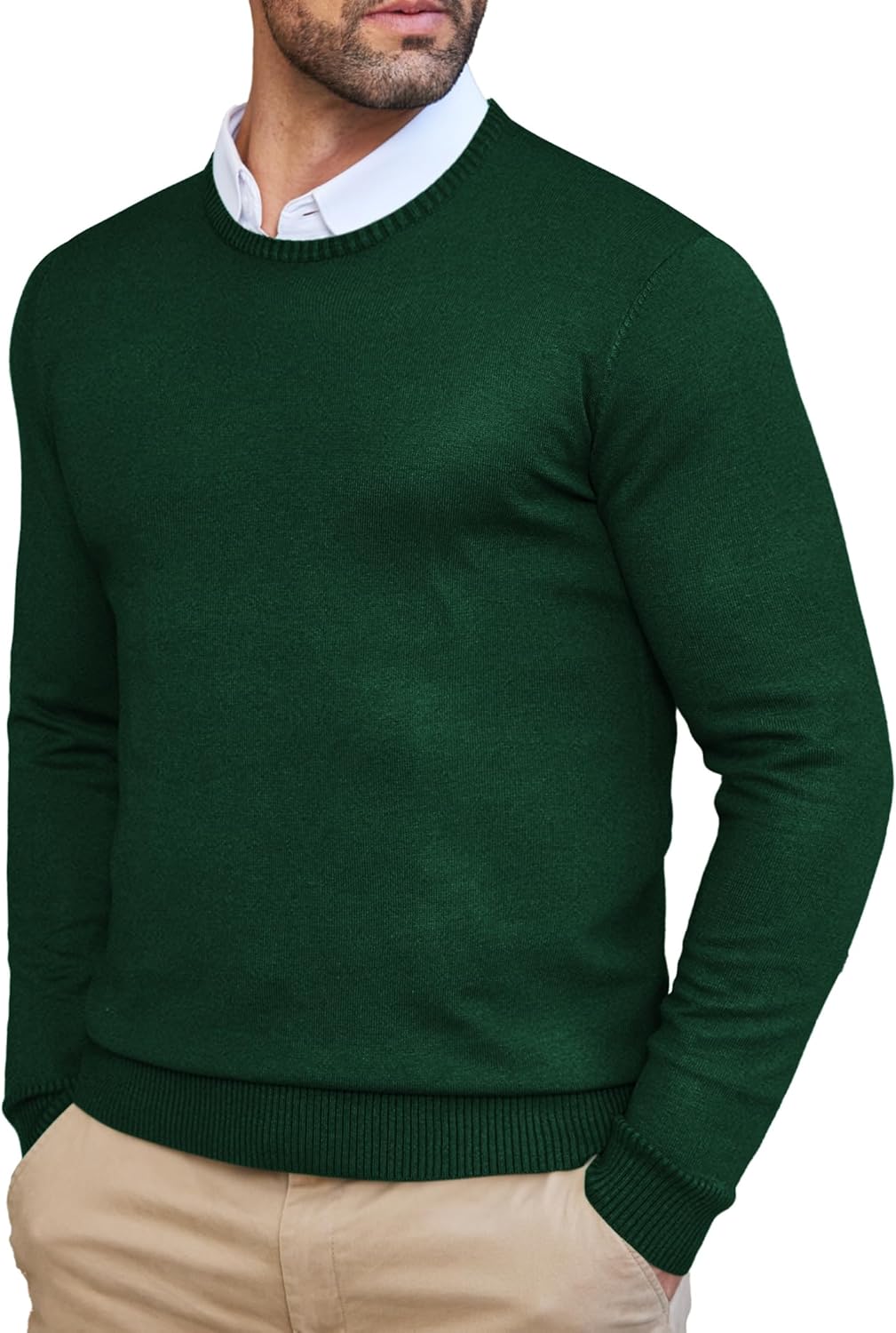 COOFANDY Men's Dress, Special Crew Neck Sweater, Innovative Slim Fit Lightweight...