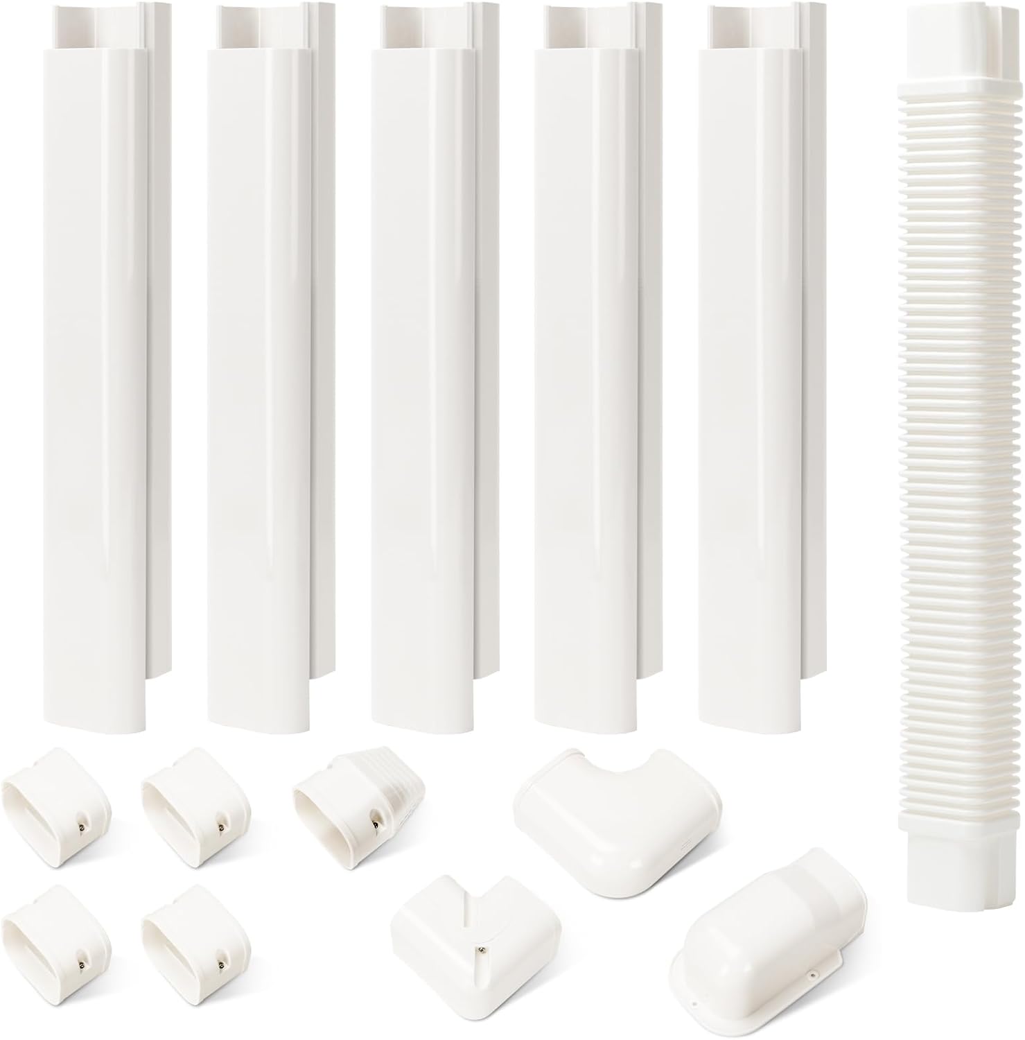 HOXHA Mini Split Line Set Cover Kit 3" W 10Ft L Air Conditioners Decorative PVC...
