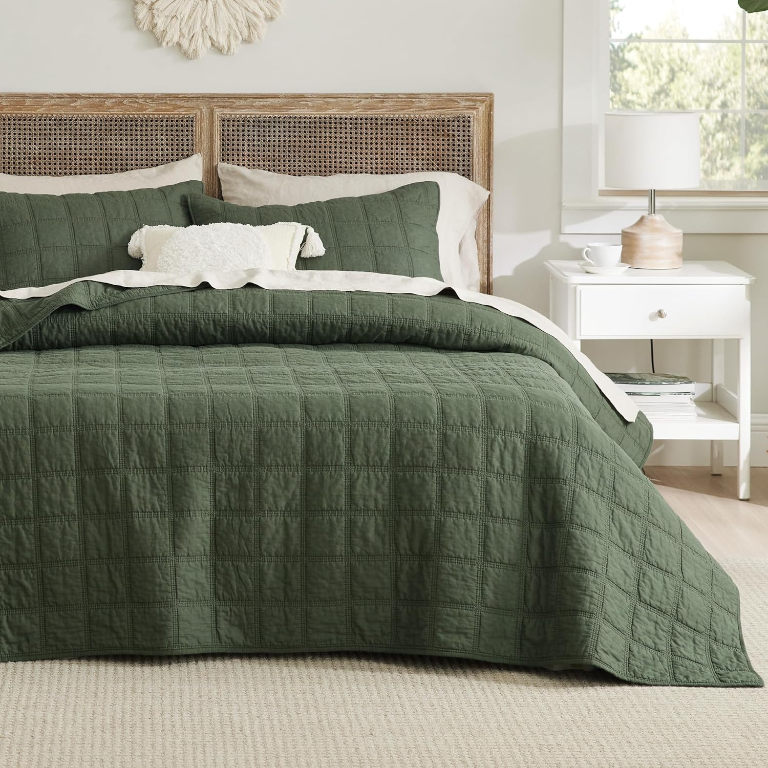 Bedsure 100% Cotton Quilt, Special King Size Bedspread, Innovative Lightweight S...