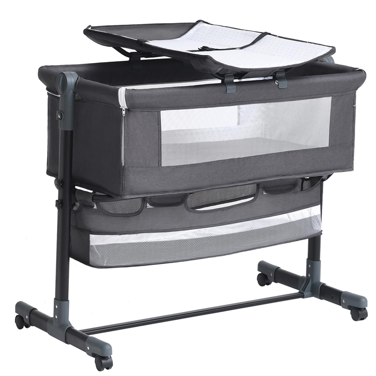Baby Bassinet, 4 in 1 Bassinet Bedside Sleeper with Mosquito Net，Baby Crib for...