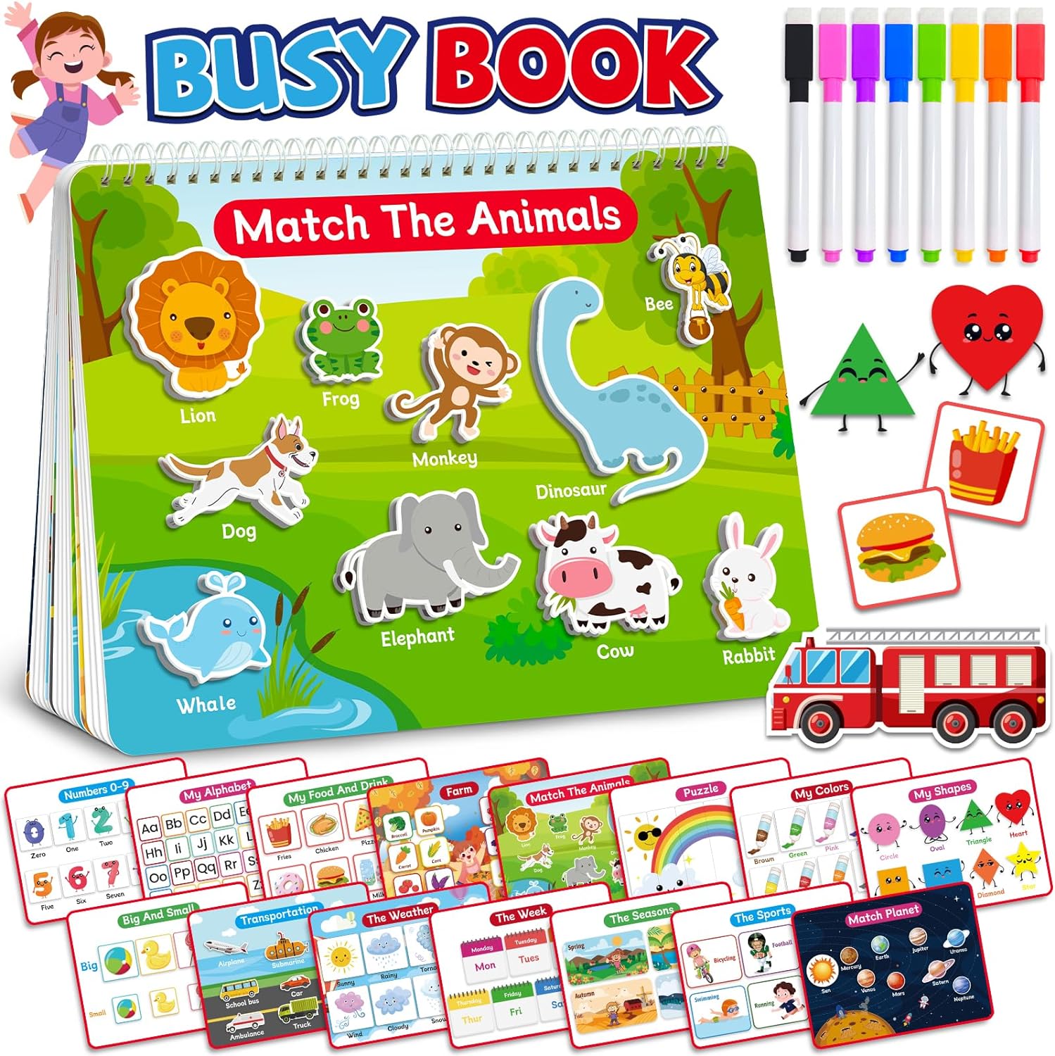 Benresive Montessori Busy Book for Toddlers 2-4, Preschool Toddler Learning Acti...