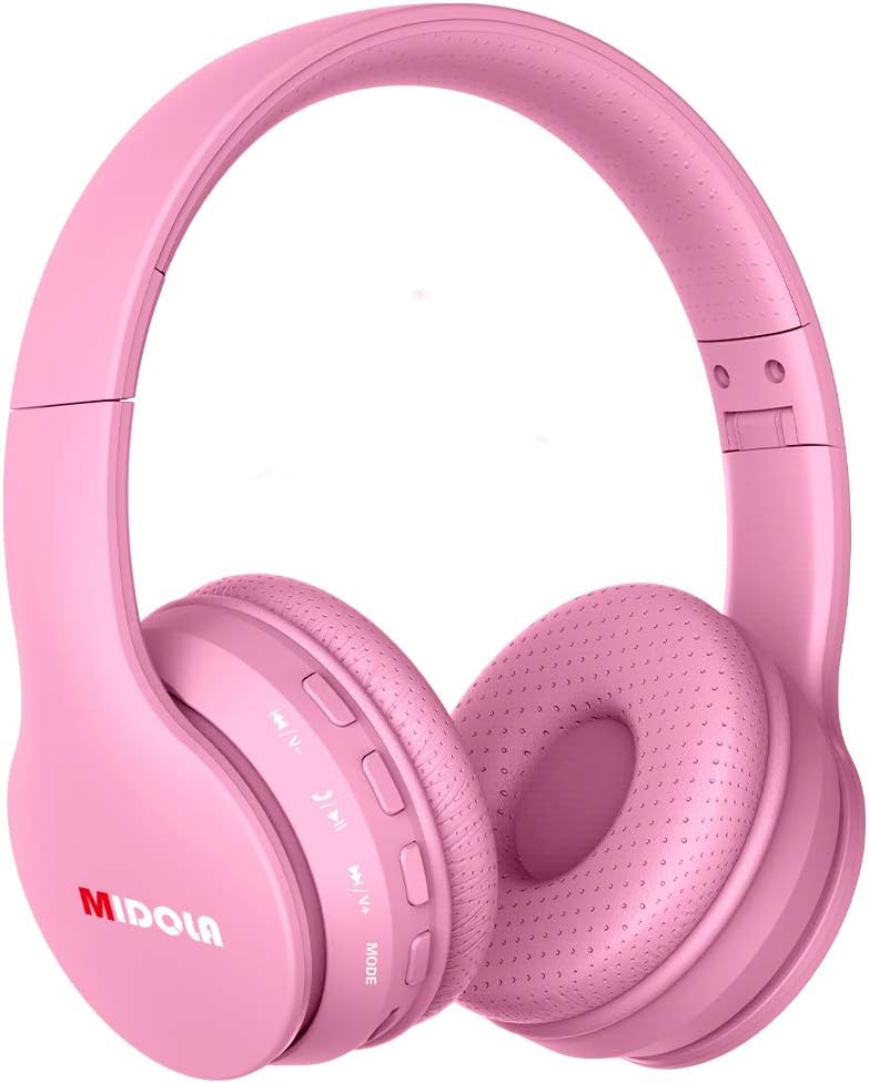 MIDOLA Kids Headphones Bluetooth 5.3 Wireless 60H Play Time Volume Limit 85/110d...