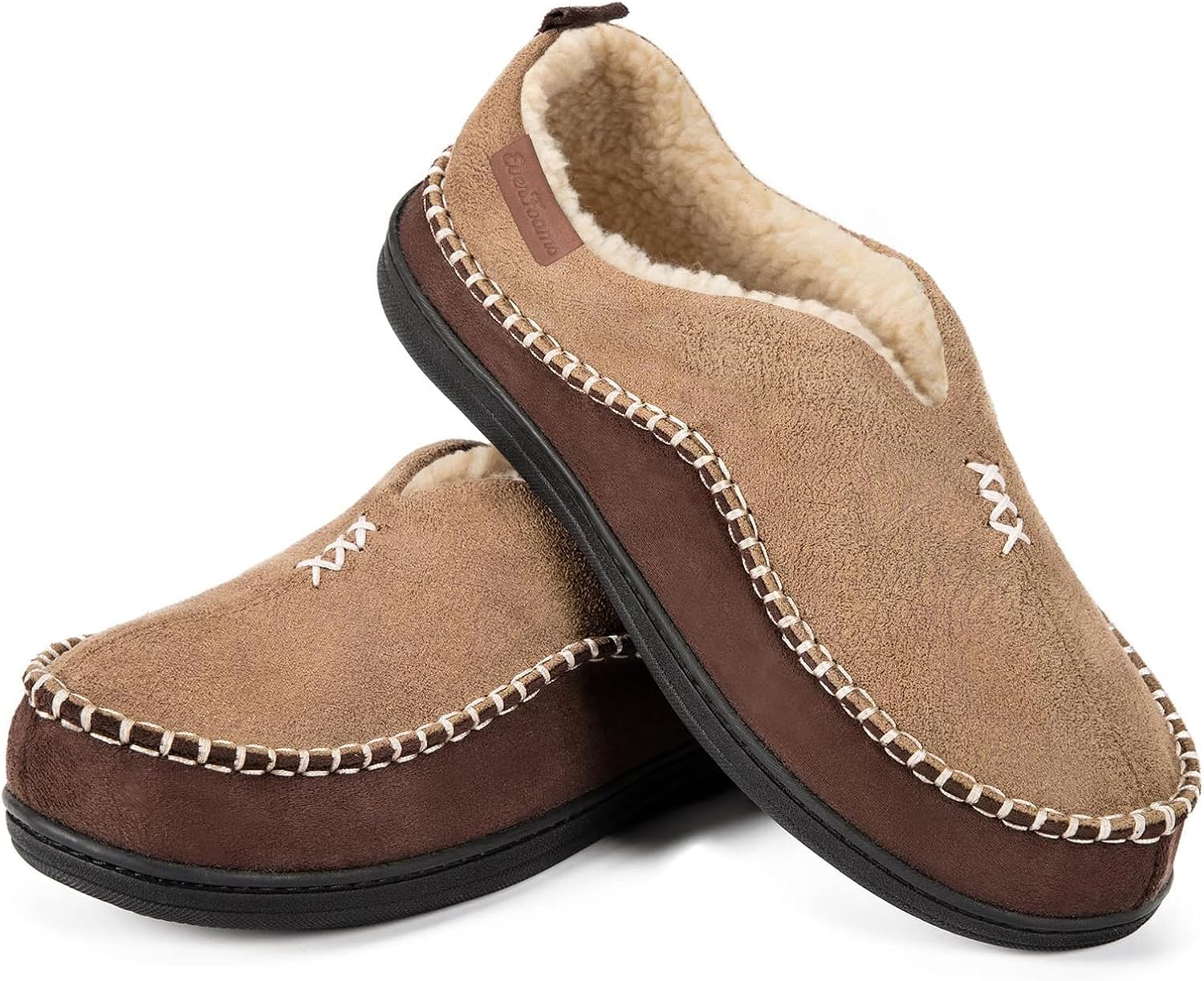 EverFoams Men's Moccasin Slippers, Innovative Memory Foam House Shoes, Sustinabl...