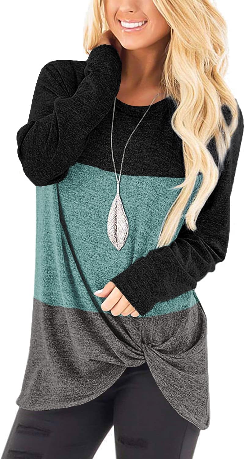 SAMPEEL Women's Tunic Tops, Special Twist Knot Casual Pullover Shirts, Innovativ...