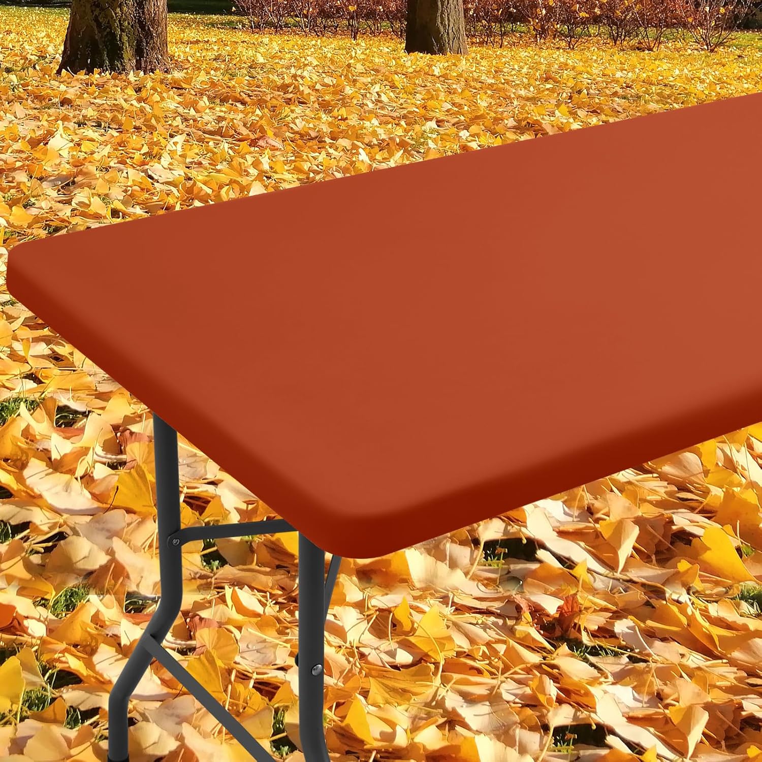 Smiry Rectangle Picnic Table Cloth, Special Waterproof Elastic Fitted Tablecloth...