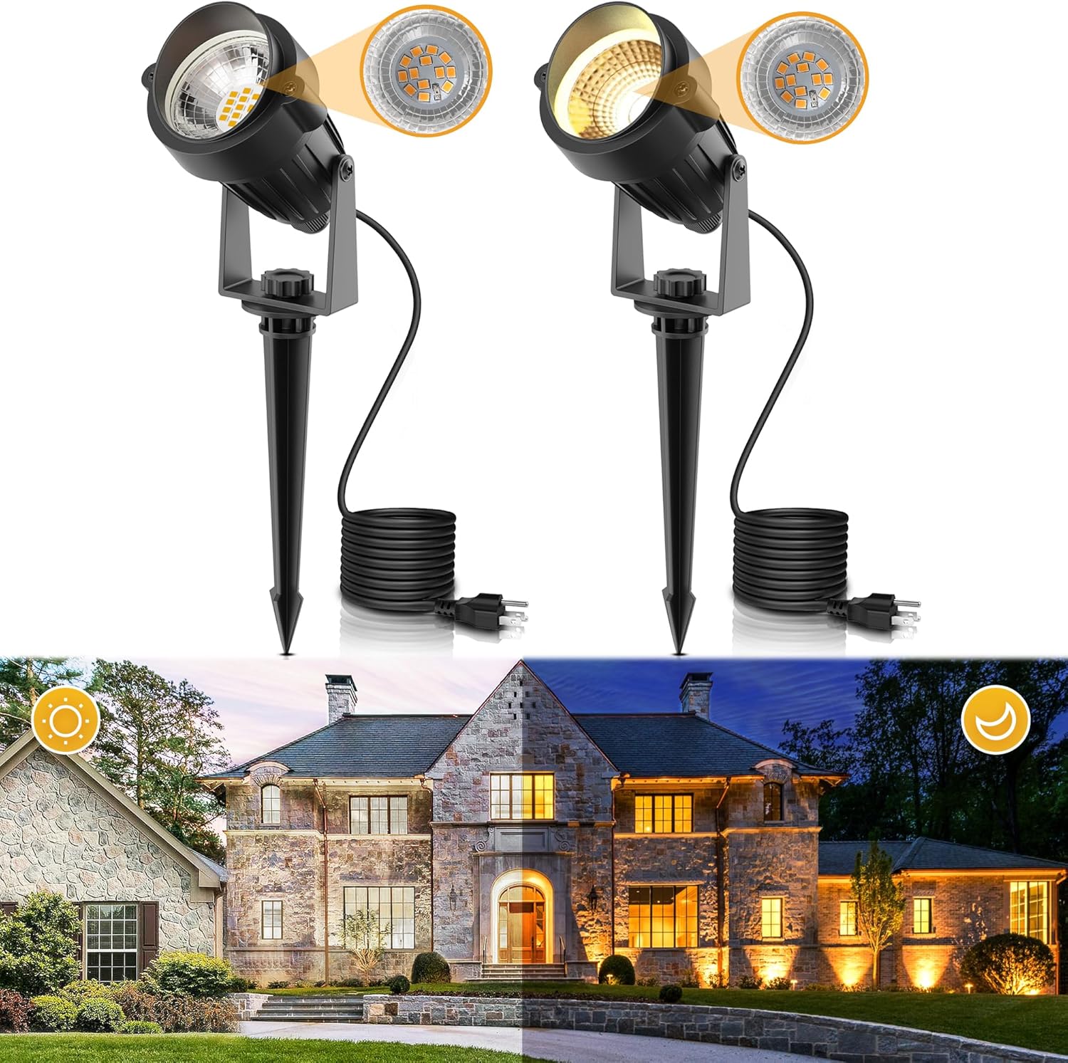 LOHAS Landscape Spot Lights Outdoor, 5W Dusk to Dawn Outdoor Lighting, LED Spotl...