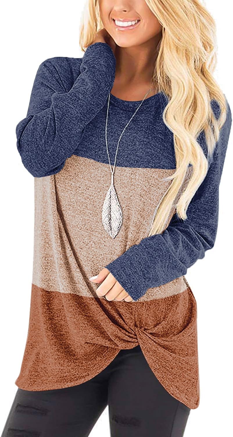 SAMPEEL Women's Tunic Tops, Special Casual Pullover Shirts with Twist Knot, Inno...