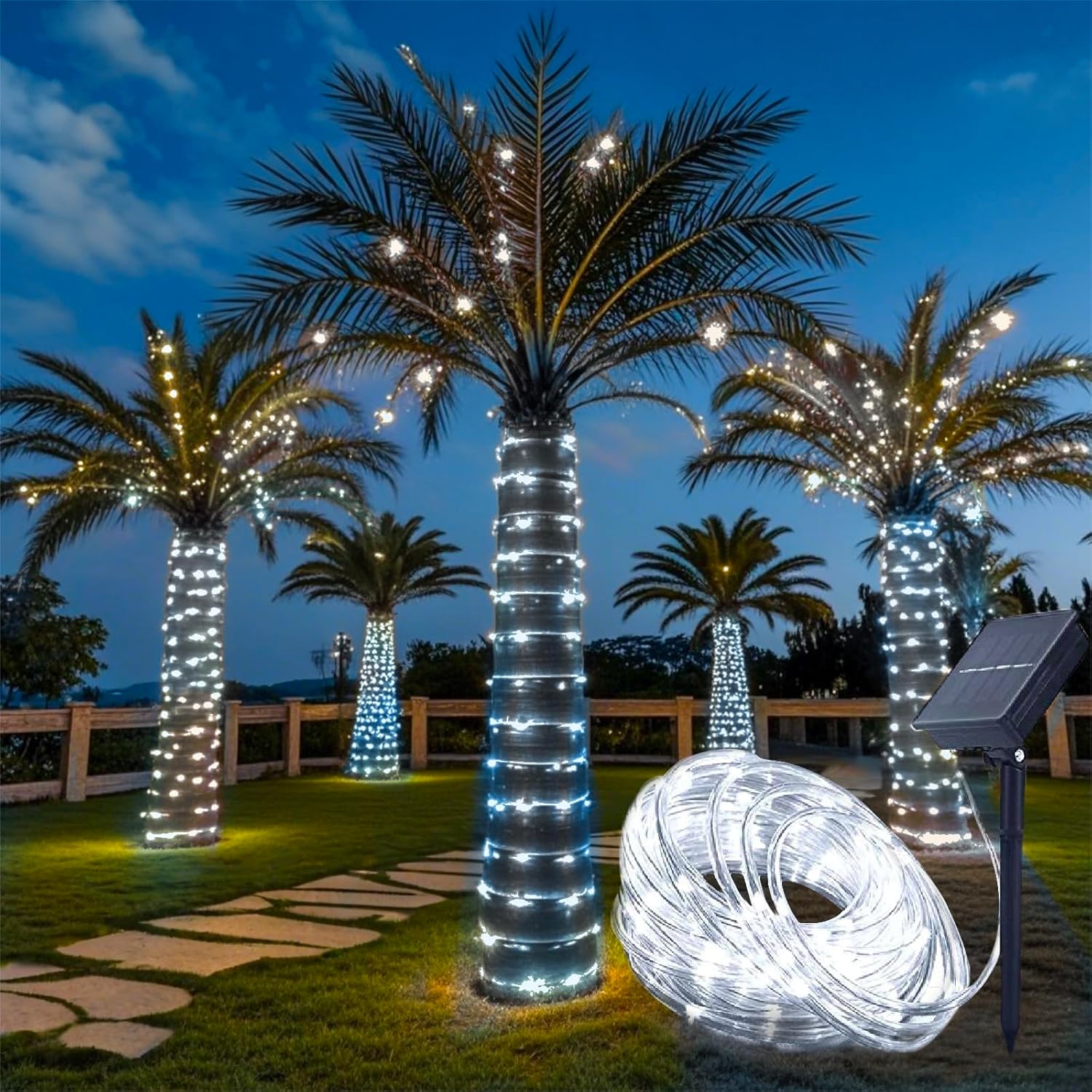 Solar Rope Light, Unique 33FT 100L Copper Fairy String Tube Lights, Special IP65...