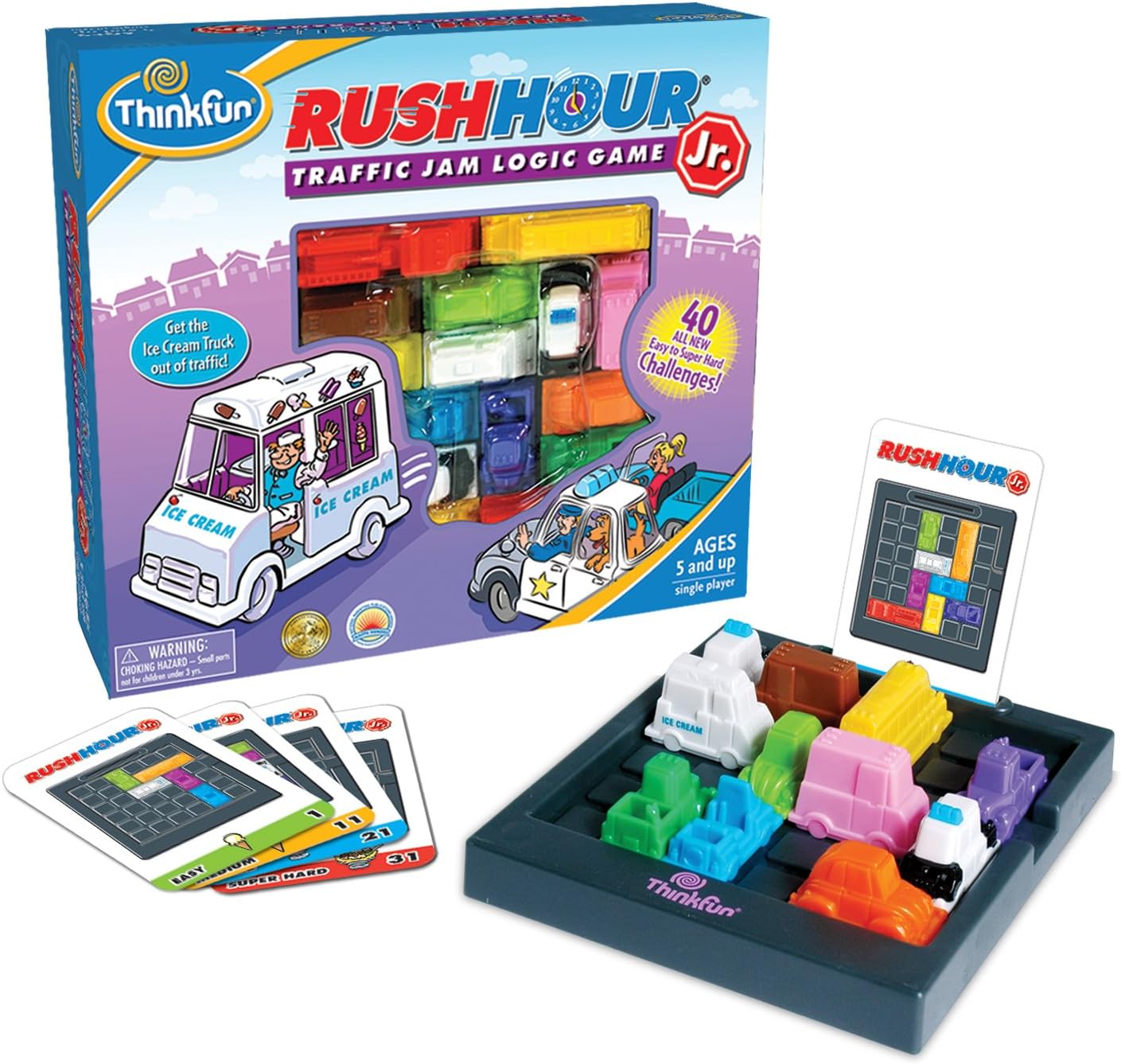ThinkFun Rush Hour Junior - Classic Traffic Jam Logic Game | STEM Toy for Kids |...