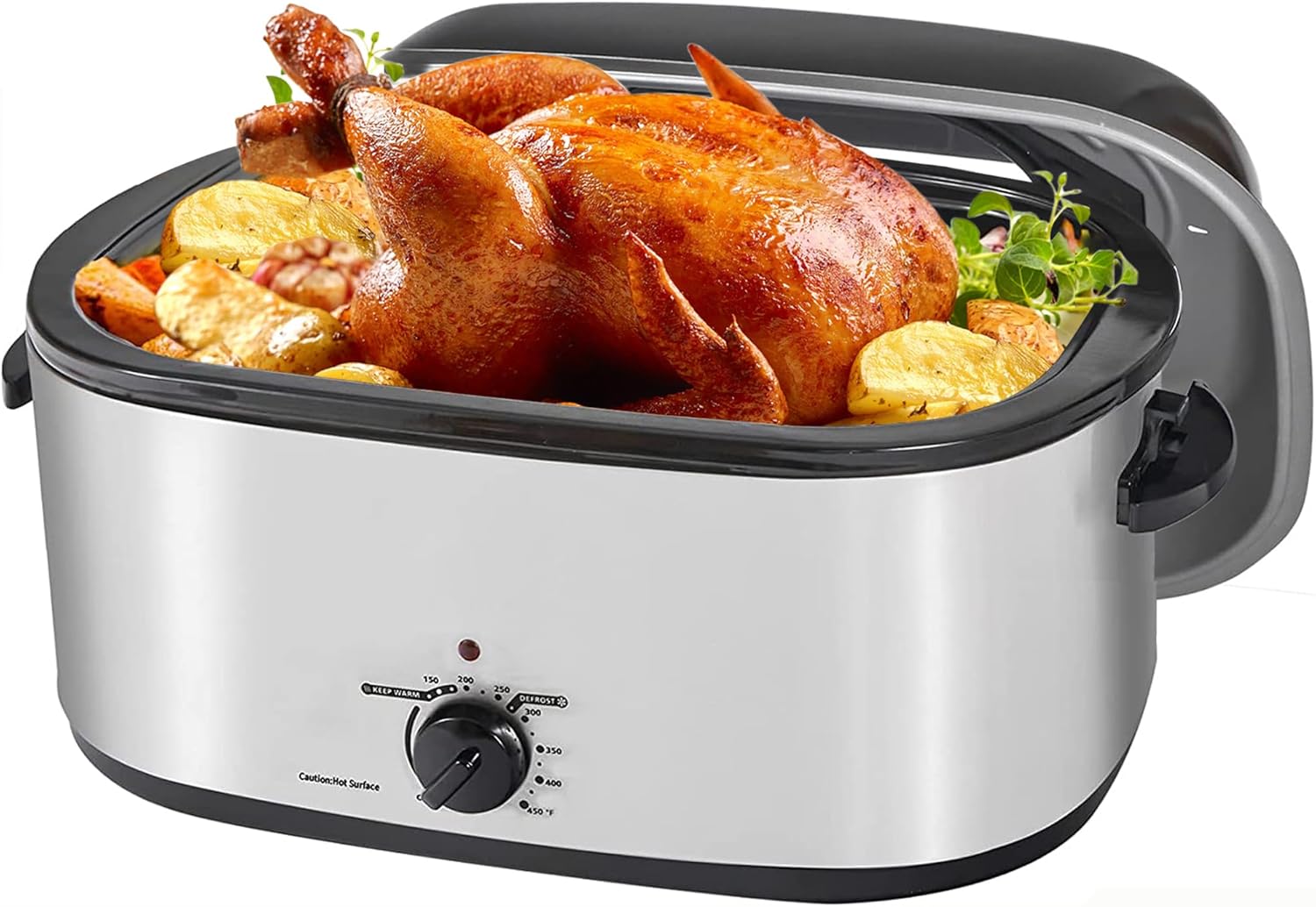 26QT Roaster Oven,3 in 1 Electric Roaster Oven with Thawing Heating Warm Functio...