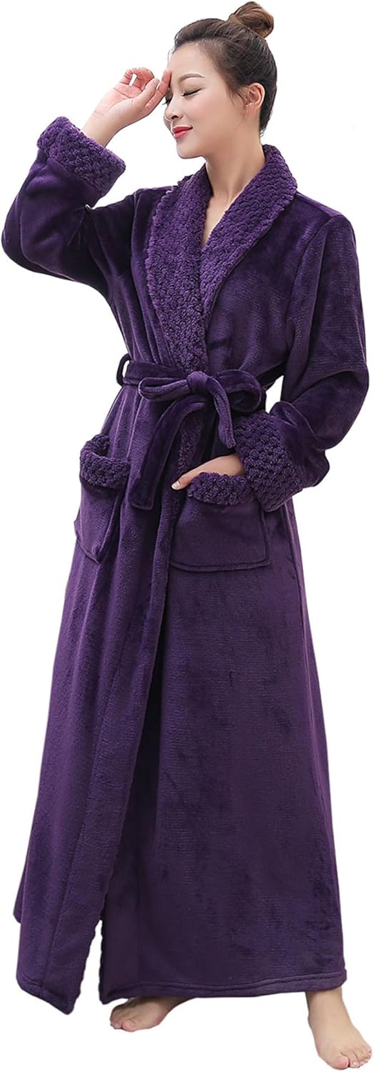 High-Quality Artfasion Women's Long Fleece Robe, Special Warm Soft Bathrobe, Inn...