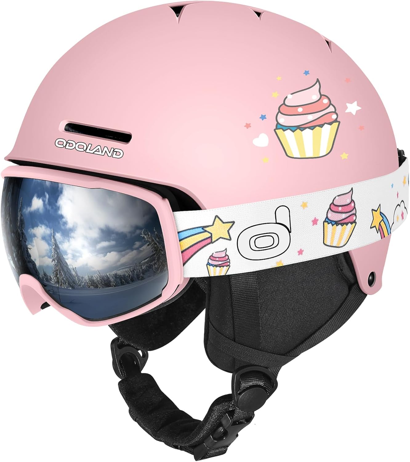Odoland Kids Ski Helmet, Special Snow Helmet with Ski Goggles, Innovative Shockp...