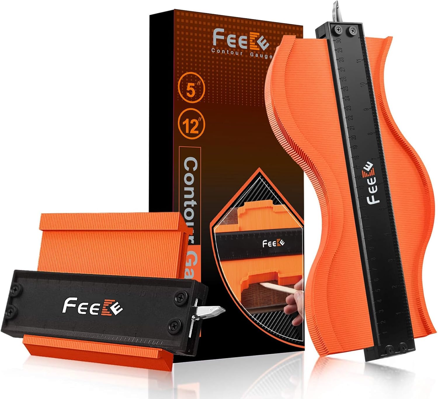 Contour Gauge Christmas Gifts (12+5 Inch) with Lock, Super Contour Duplicator Ga...