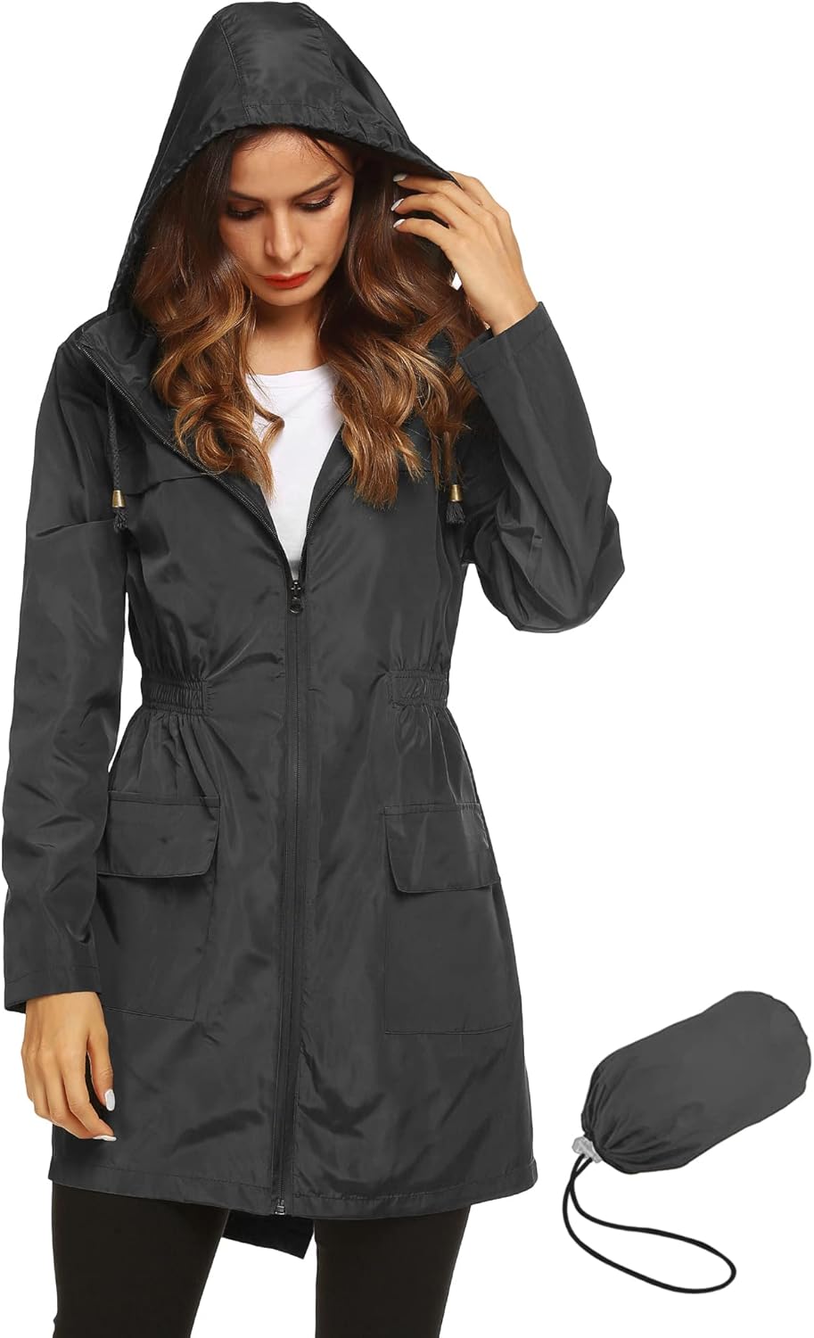 Lomon Women Waterproof Lightweight Rain Jacket, Special Active Outdoor Hooded Ra...