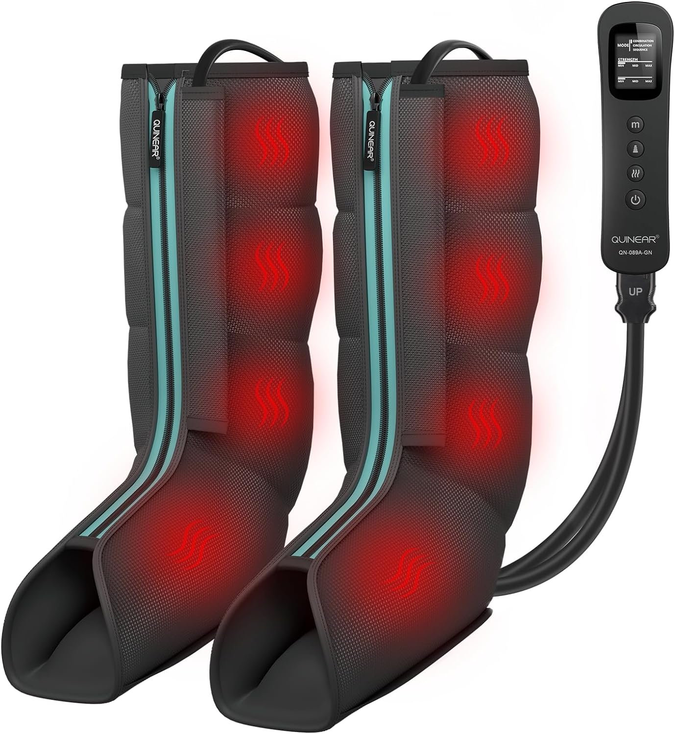 QUINEAR Leg Massager - Upgraded Heat and Compression Therapy for Improved Circul...