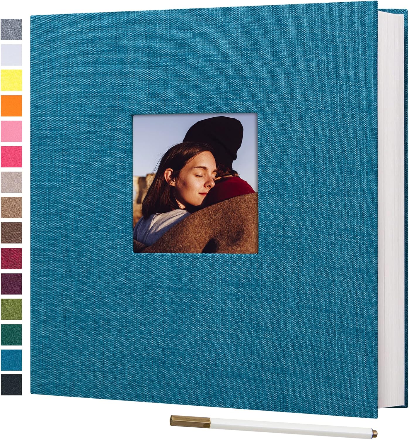 potricher Large Photo Album Self Adhesive 3x5 4x6 5x7 8x10 Pictures Linen Cover...