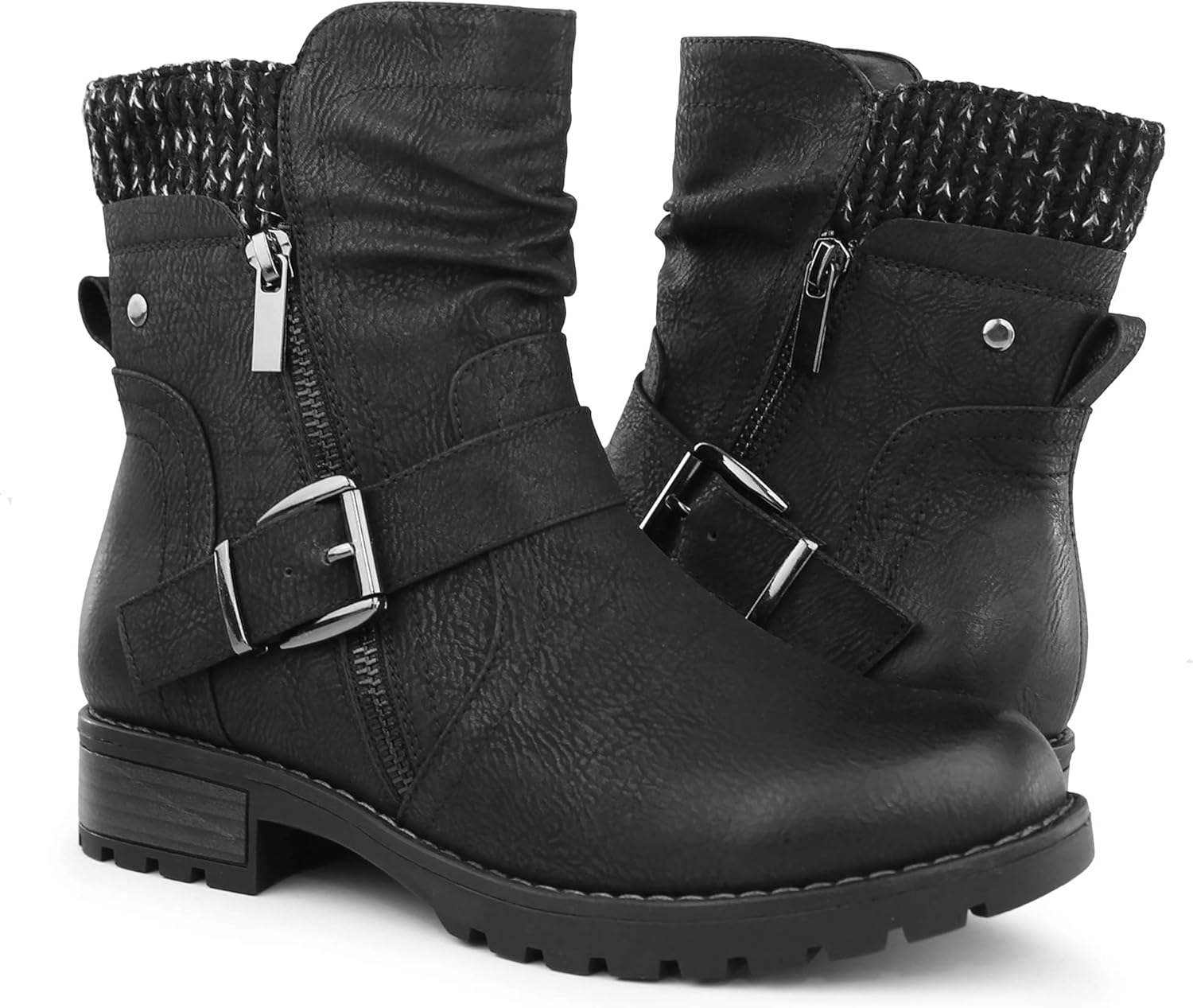 Hawkwell Women's Combat Boots, Fashionable Side Zipper Boots, Special Ankle Boot...