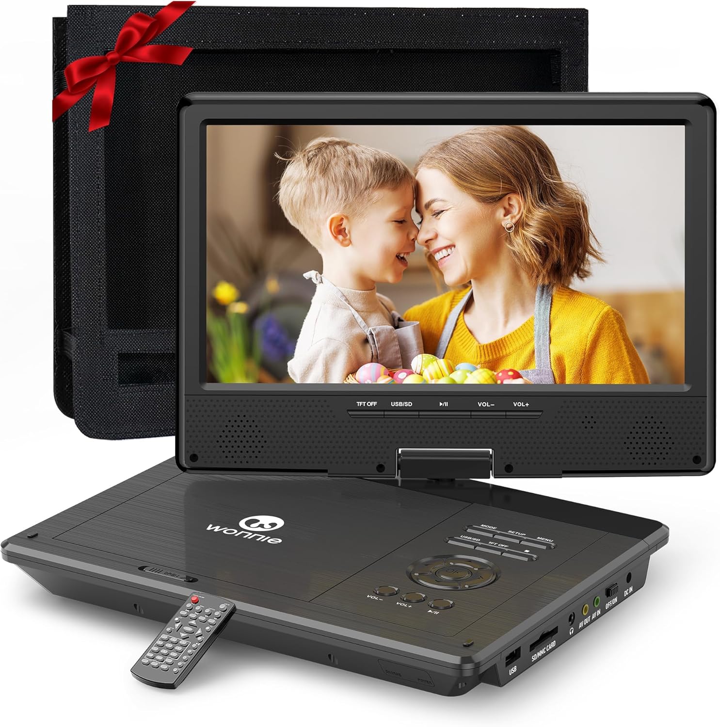 WONNIE 12.5" Portable DVD Player with 10.5" Swivel HD Screen,with Car Headrest C...
