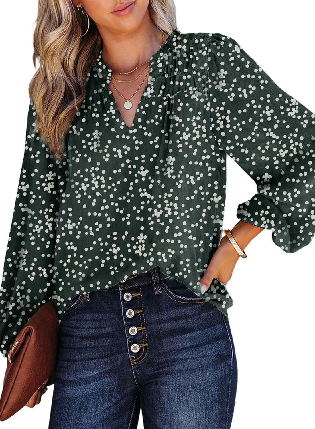 Dokotoo Women's Blouse, Special Casual V Neck Blouse, Innovative Alicia Floral P...