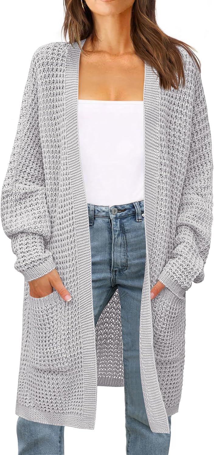 ZESICA Women's Cardigan, Special Fall Long Batwing Sleeve Sweater, Innovative Op...