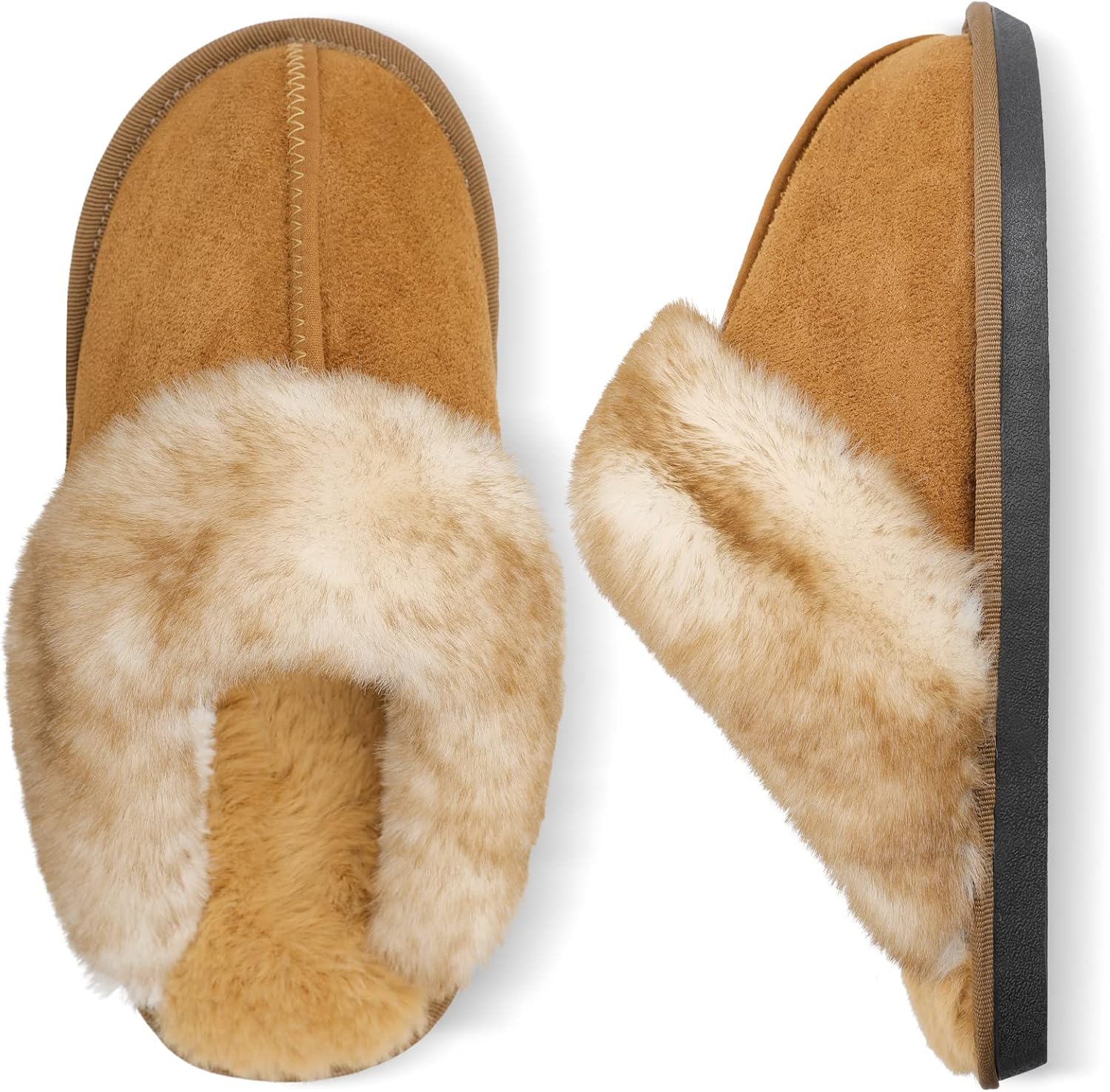 Besroad Winter Fuzzy House Slippers Sandals Plush Faux Fur Fluffy Flats Slippers...