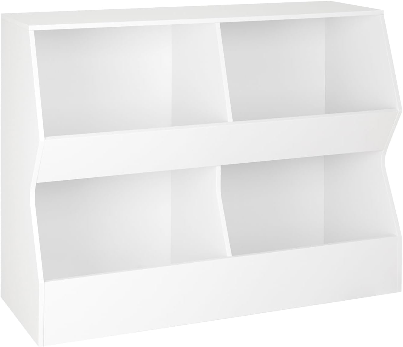 DINZI LVJ Kids Bookshelf, Toy Storage Organizer, Wooden Toy Storage Cabinet, 4 C...