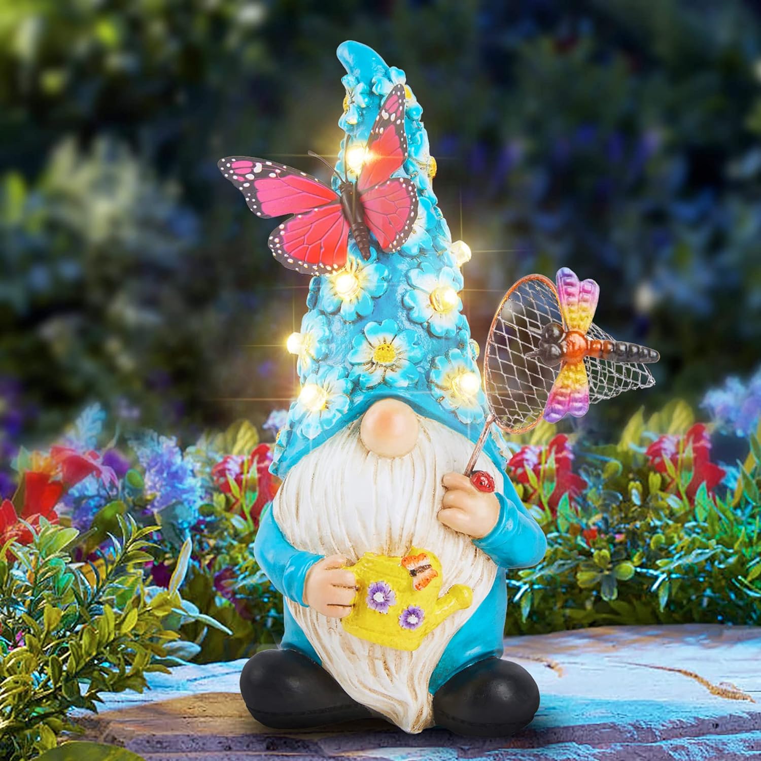 Garden Gnome Statues, Special Outdoor Decor Gnomes, Innovative Solar Gnomes with...