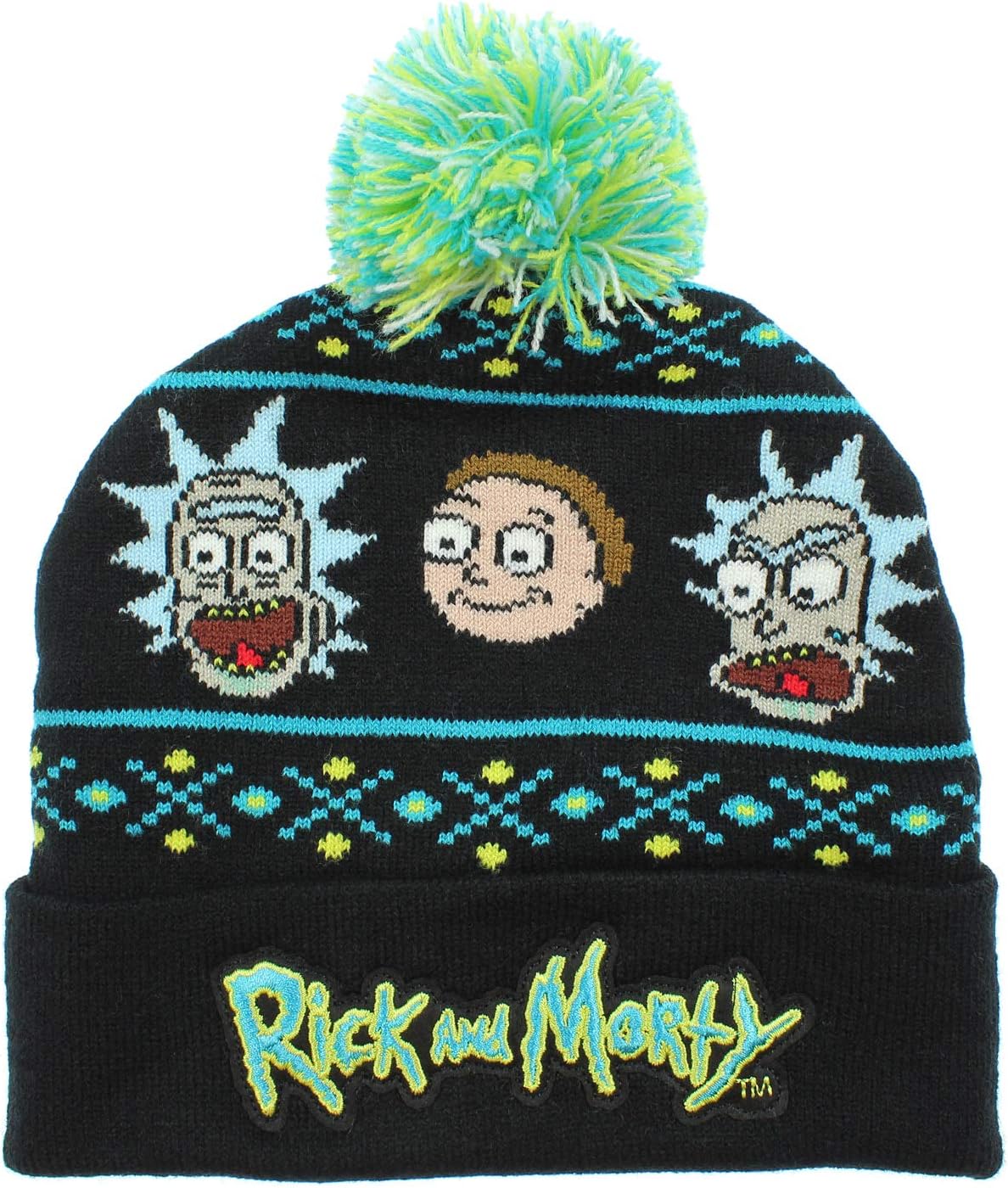 Bioworld Adult Swim Hat, Special Rick and Morty Jacquard Pom Beanie, Unique Bean...