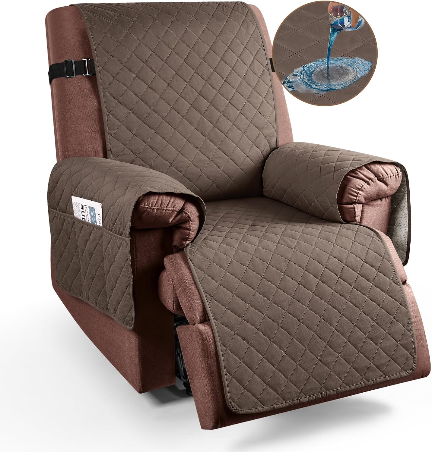 KinCam 100% Waterproof Recliner Chair Cover, Special Reclining Couch Covers for...