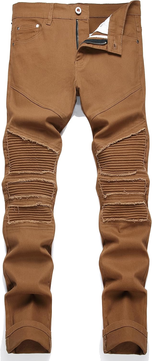 RXXKKK Men's Classic Jeans, Special Regular Fit Flex Jean, Innovative Zipper Bik...