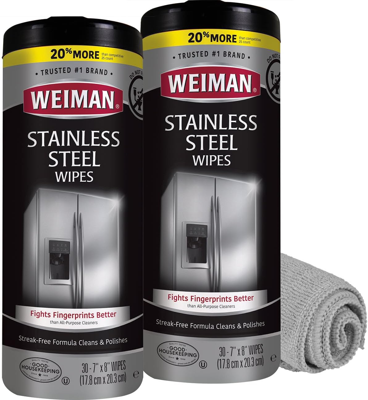 Weiman Stainless Steel Cleaner and Polish Wipes Bundle, High-Quality Cleaner and...