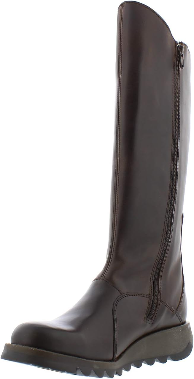 Fly London Women’s Mol 2 Zip up Boots 6 UK Brown Dkbrown 004