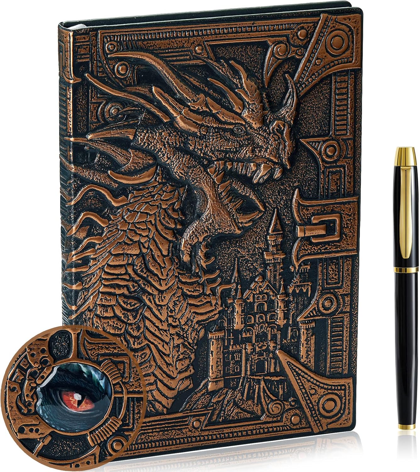 3D Dragon Embossed Journal, Unique Writing Notebook with Pen Set for RPG, Specia...