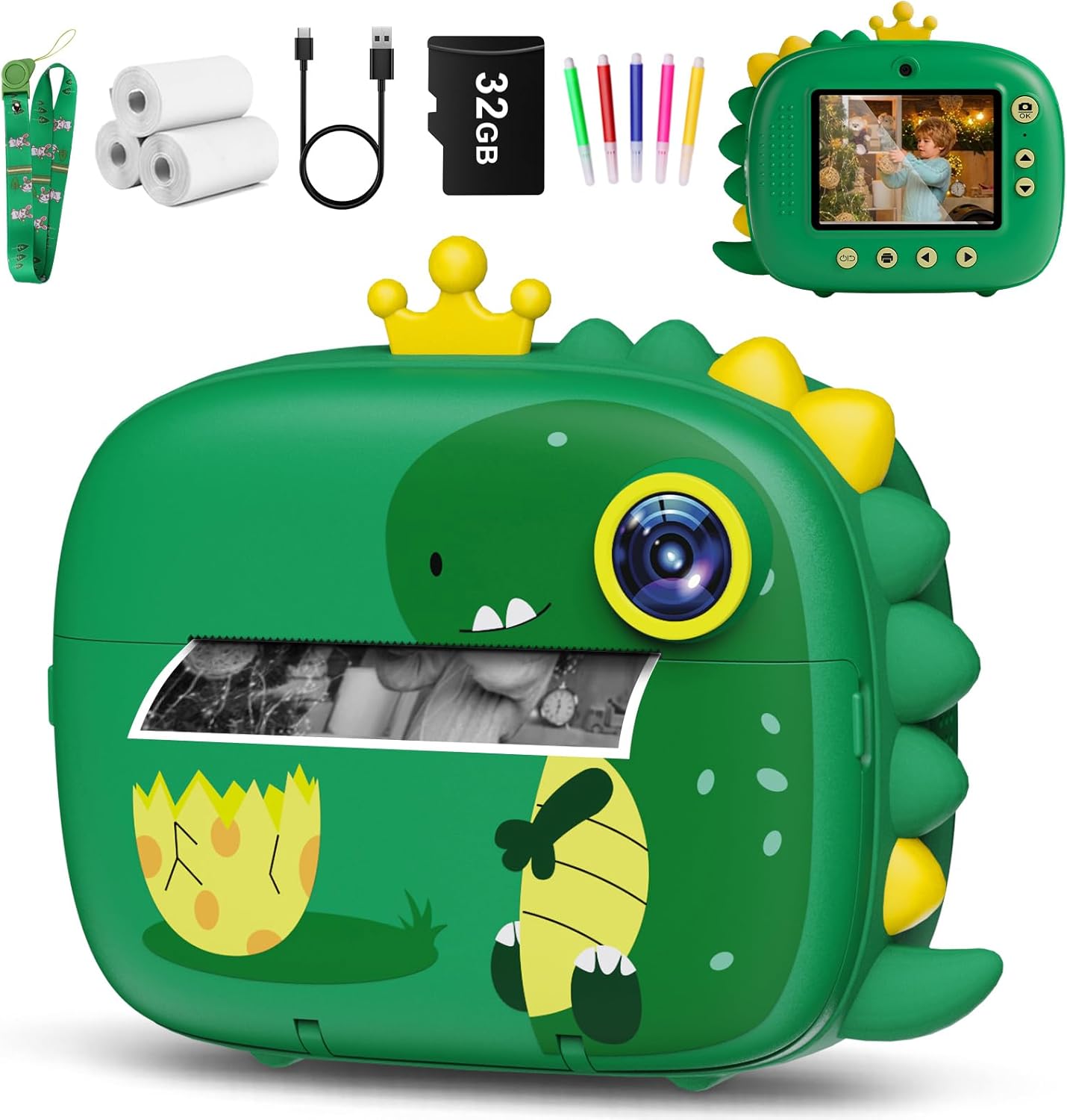 Hangrui Instant Camera for Kids, 2.4 Inch Screen,Dual Lens,20 MP 1080P HD No Ink...